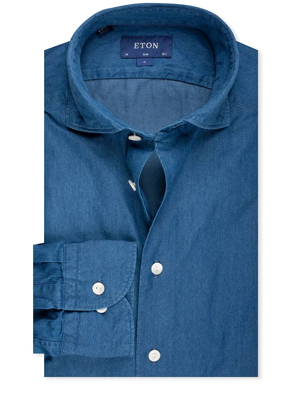 Slim Fit Denim Hemd Blau