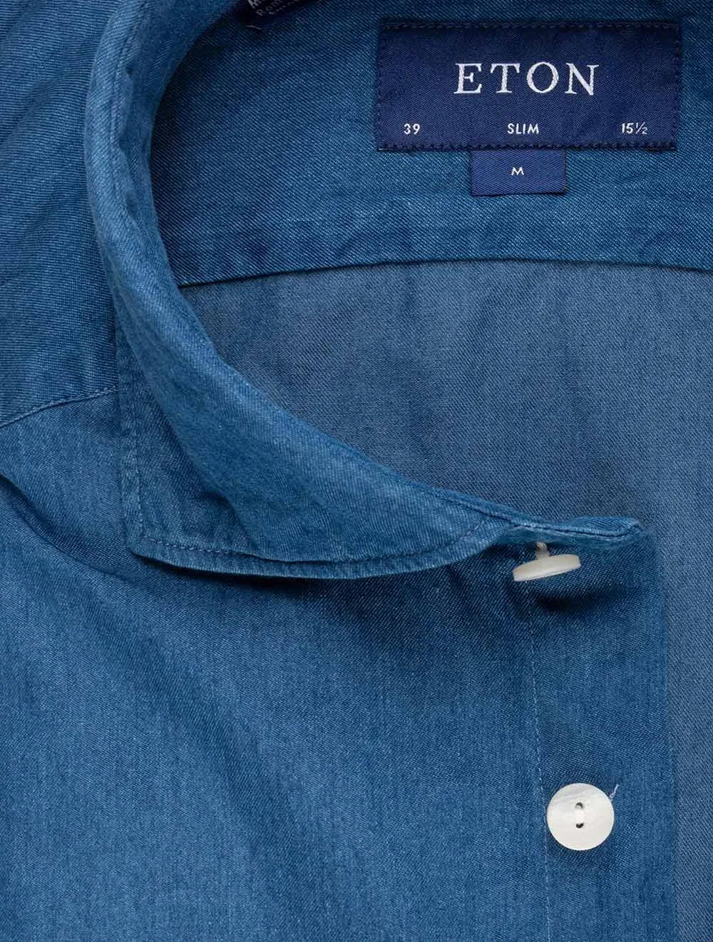 Slim Fit Denim Hemd Blau