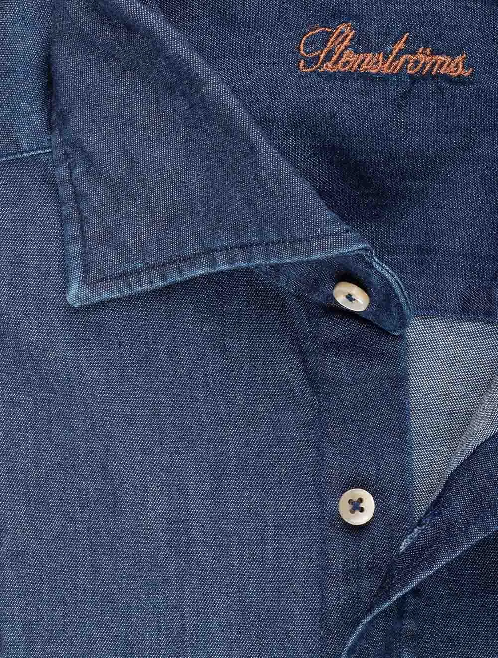 Schlankes Sporthemd Marineblau