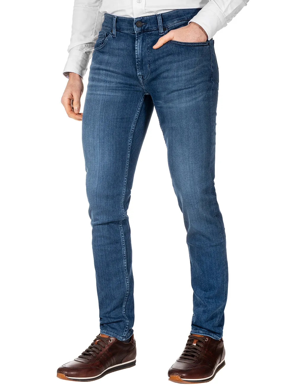 Slimmy Schmal geschnitten Lux Performance Blau Blau