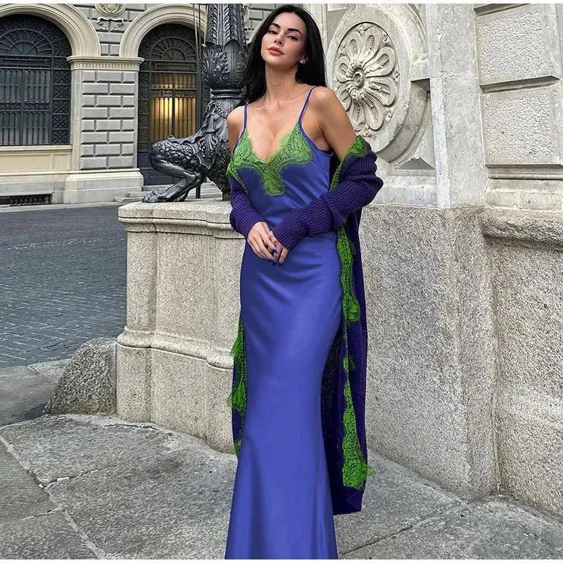 Slipkleid mit Spitzendetail