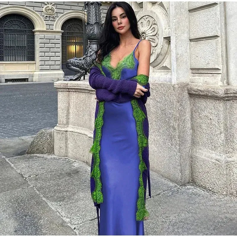 Slipkleid mit Spitzendetail