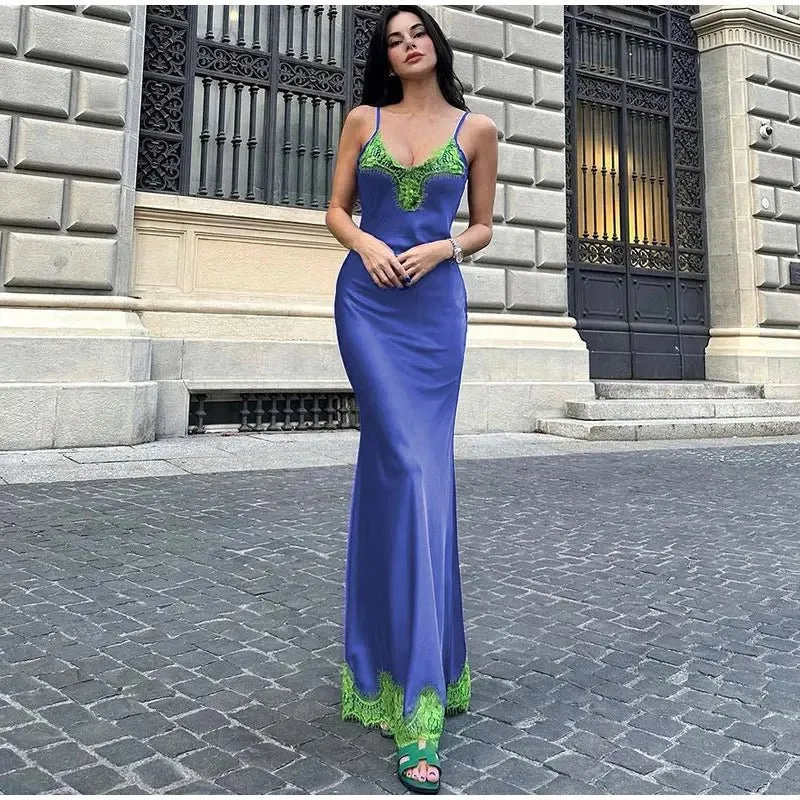 Slipkleid mit Spitzendetail