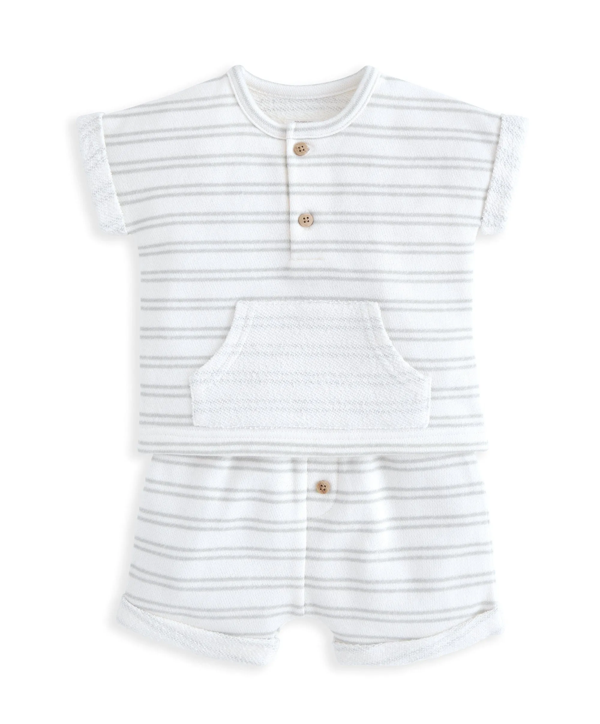 Bequemes T-Shirt & Shorts-Set (2-teilig) - Streifenprint