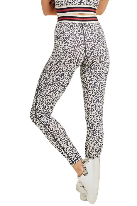 Schneeleoparden-Gestreifte Bündchen-Hochwaist-Leggings APH2820