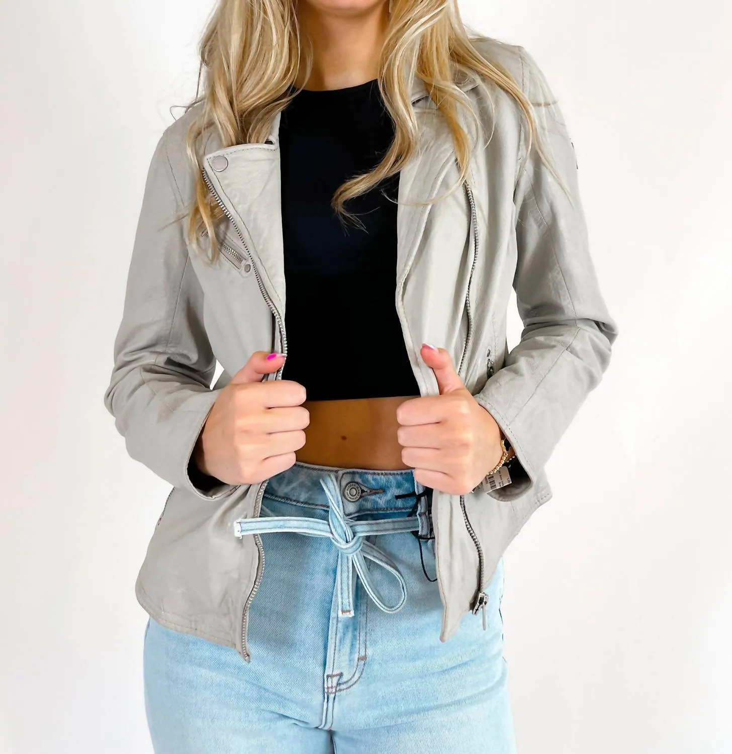 Sofia Lederjacke in Off-White