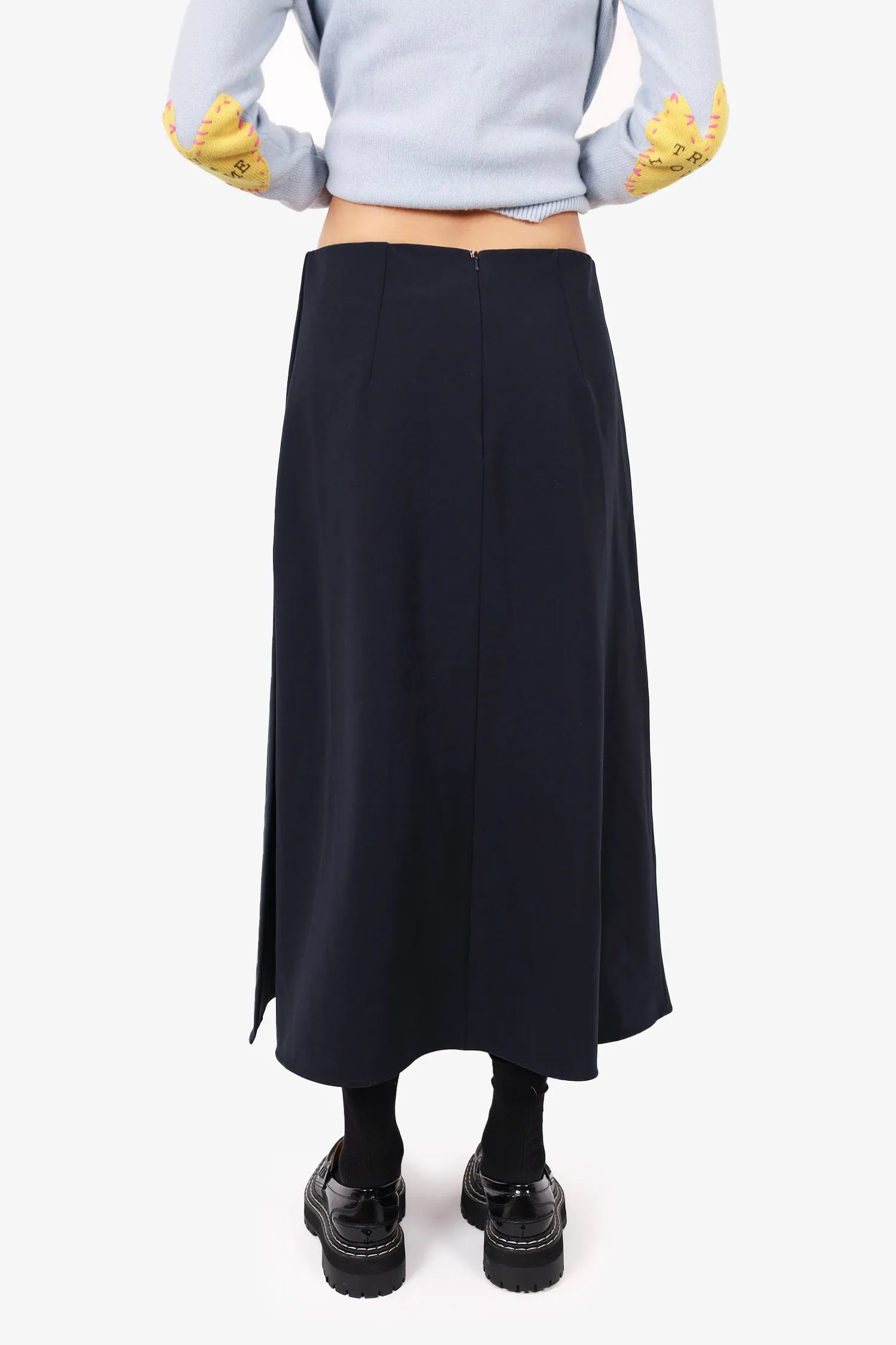 Sportmax Marineblauer Kniebundrock Größe 42