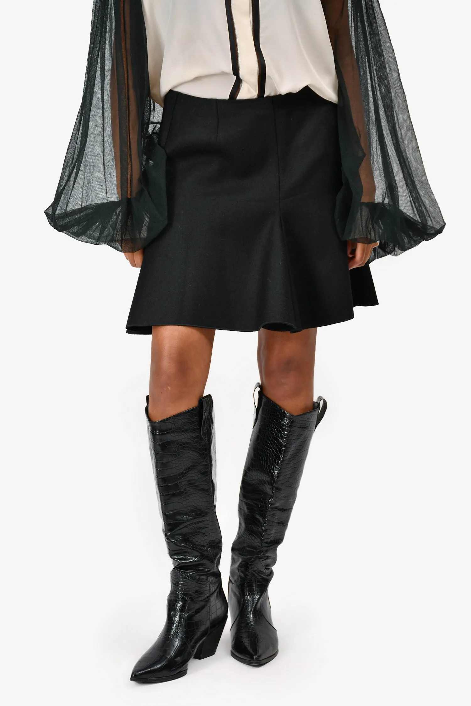 Stella McCartney Schwarzer Woll-Minirock Größe 42