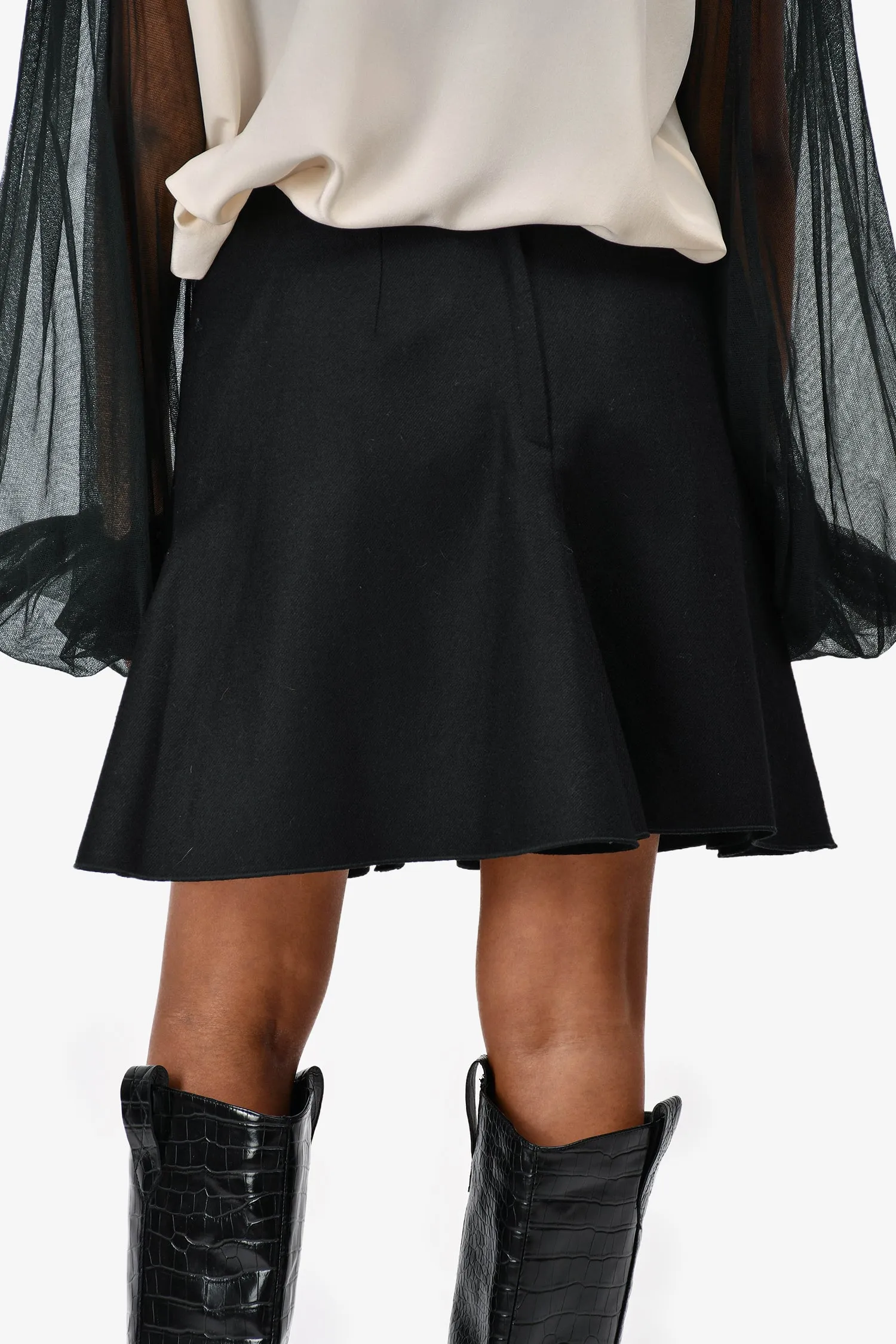 Stella McCartney Schwarzer Woll-Minirock Größe 42