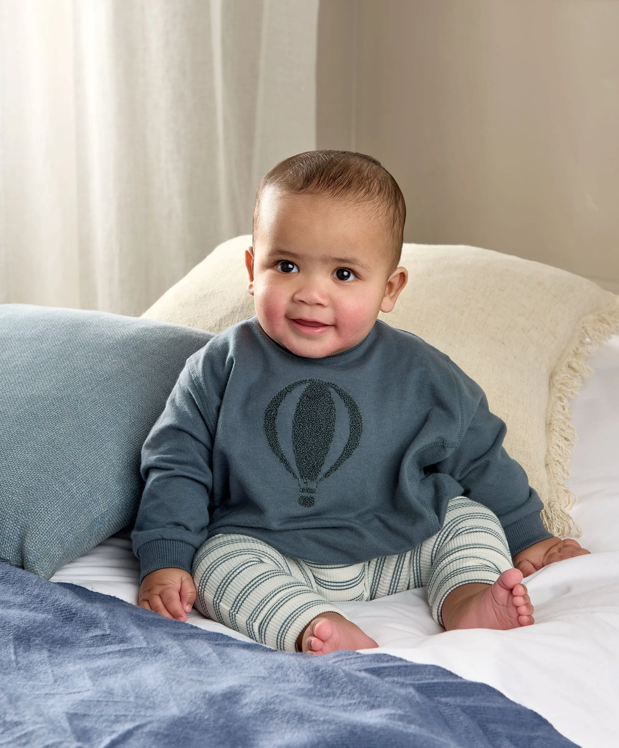 Gestreiftes Sweatshirt & Leggings-Set
