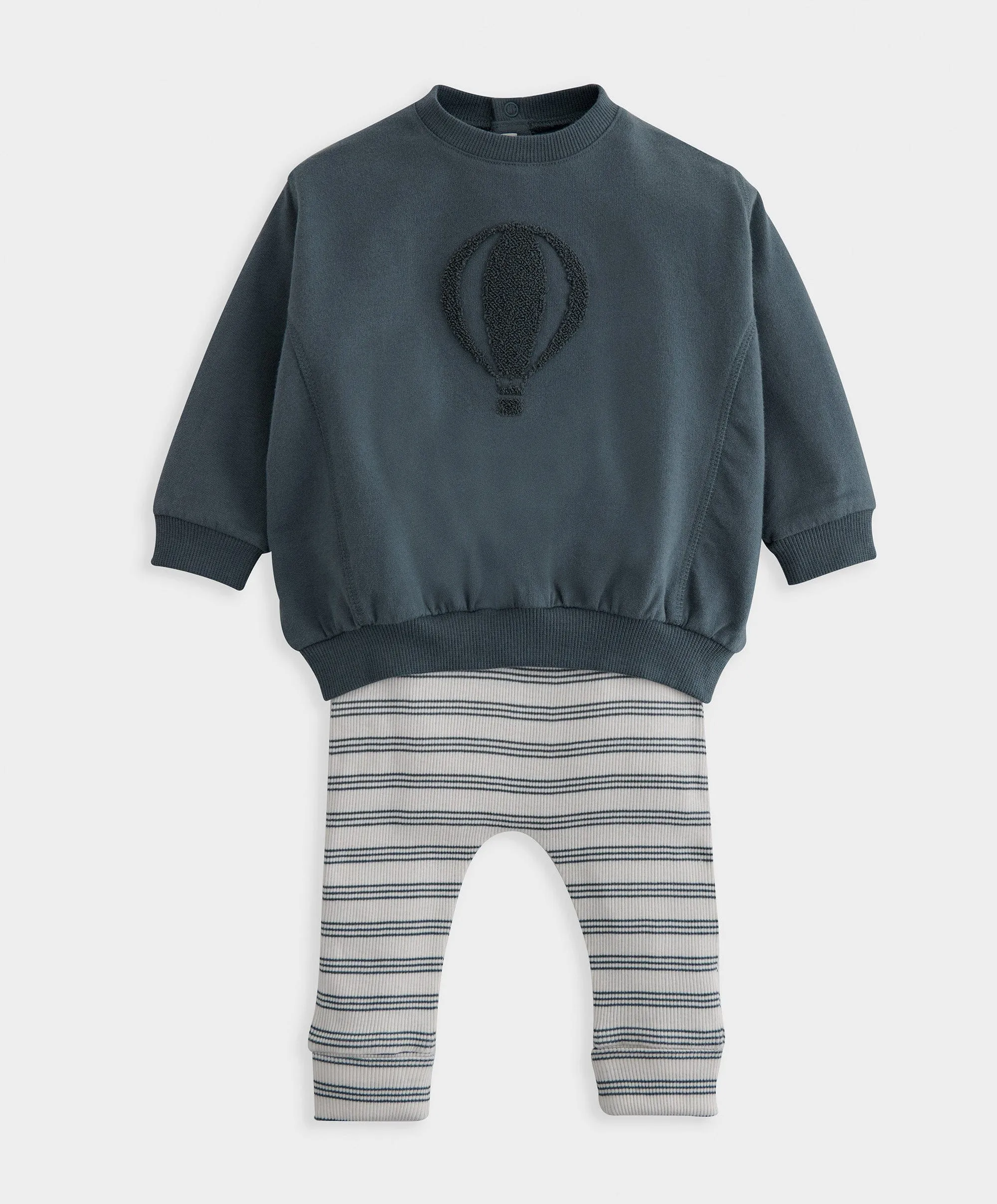 Gestreiftes Sweatshirt & Leggings-Set