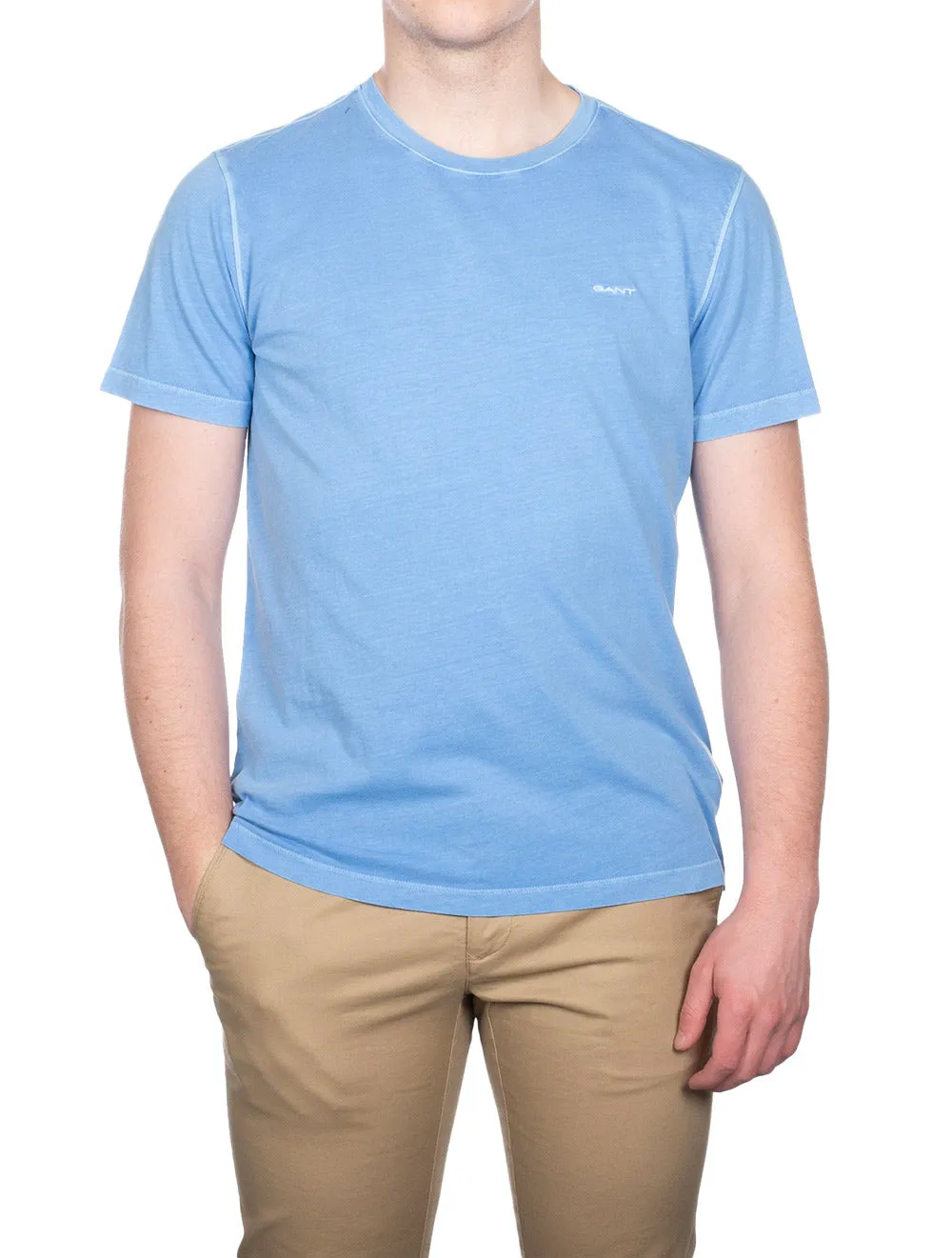 Sonnenverblasstes Kurzarm-T-Shirt in Sanftem Blau