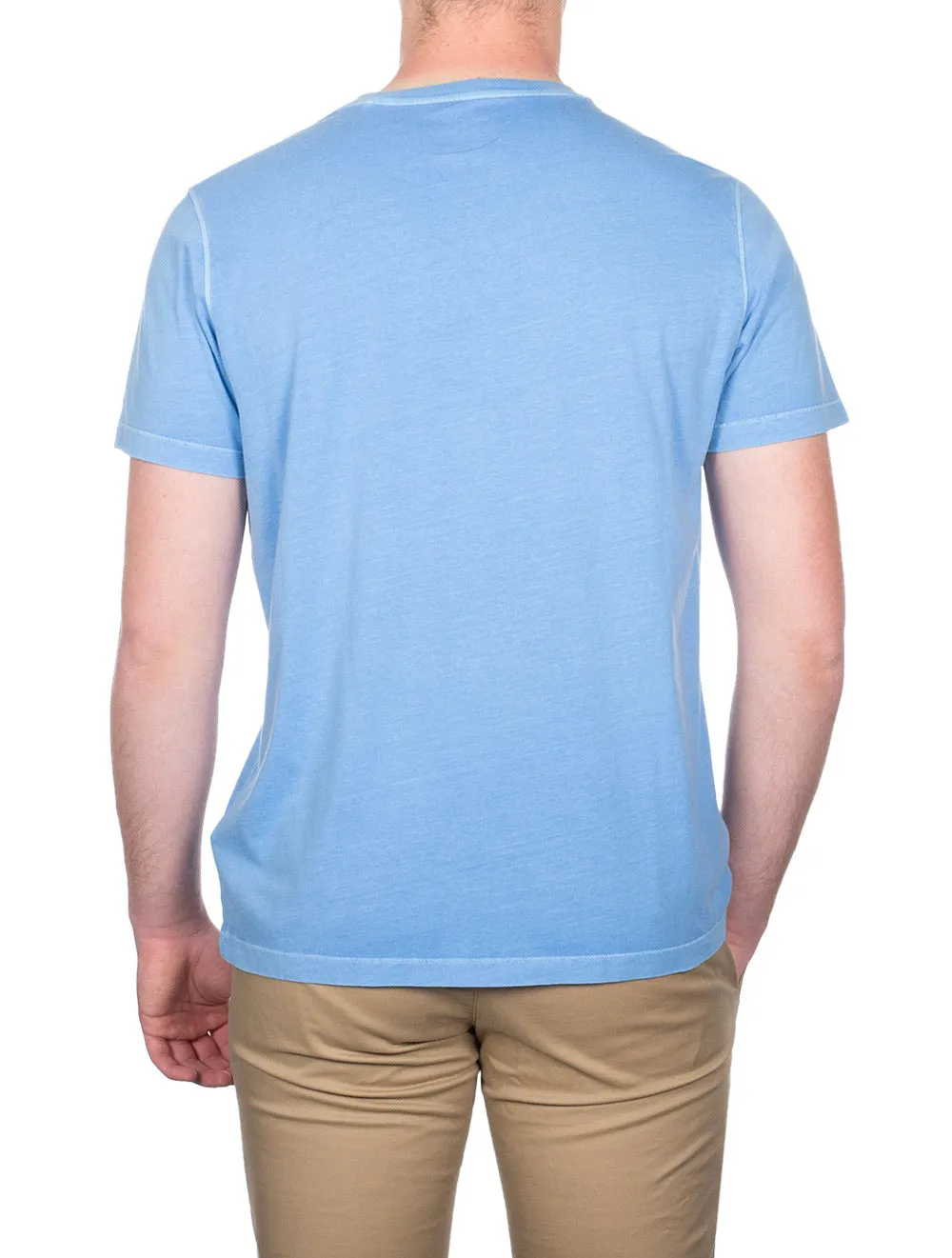 Sonnenverblasstes Kurzarm-T-Shirt in Sanftem Blau