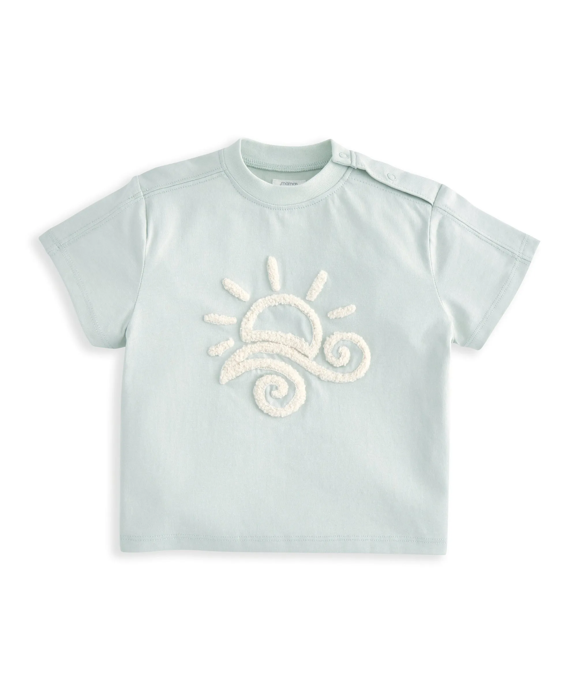 Sonnenbesticktes Oberteil & Gestreifte Shorts Set (2-teilig) - Babyblau