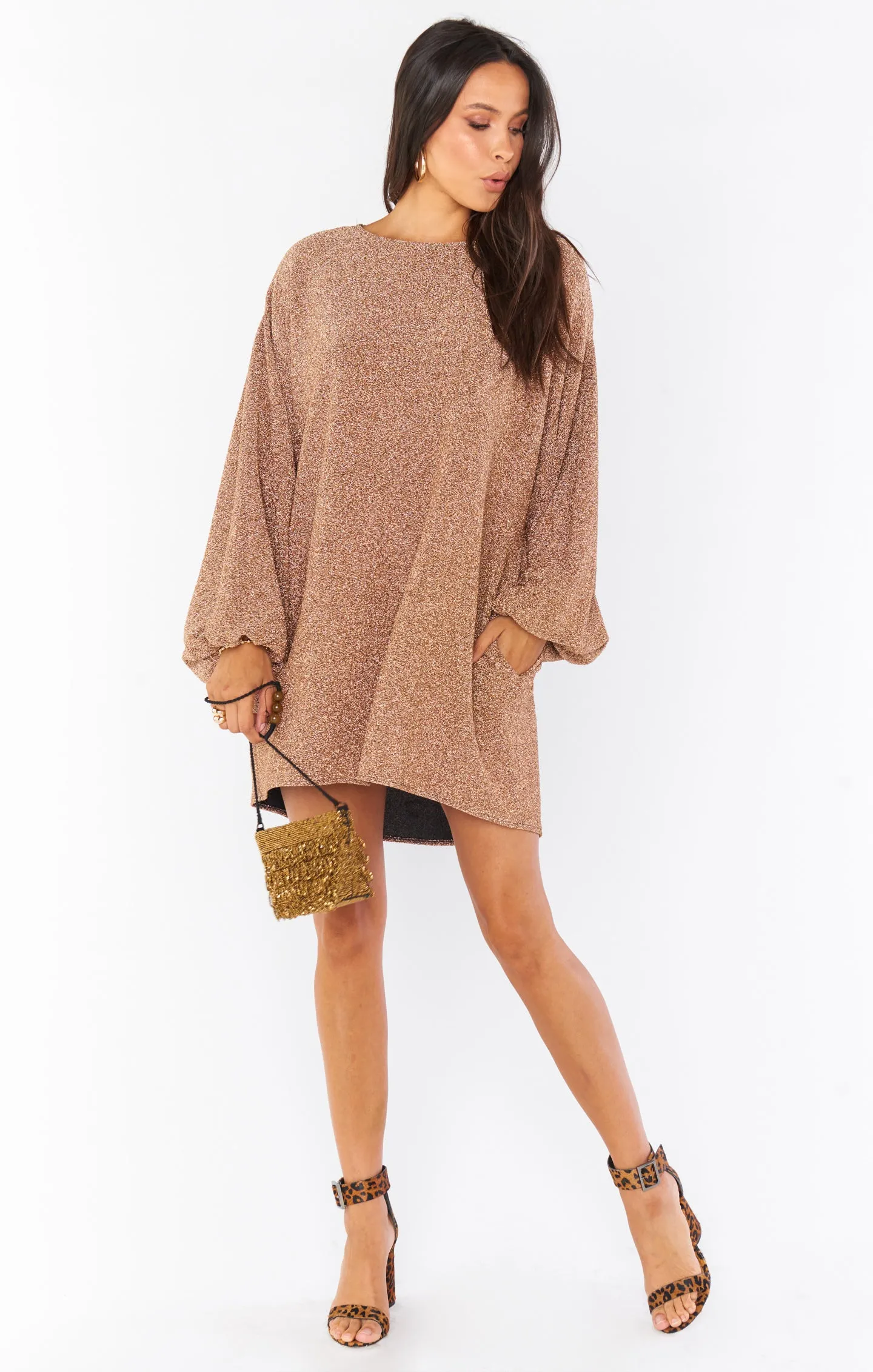 Sure Thing Mini-Kleid ~ Goldener Glitzer-Glanz