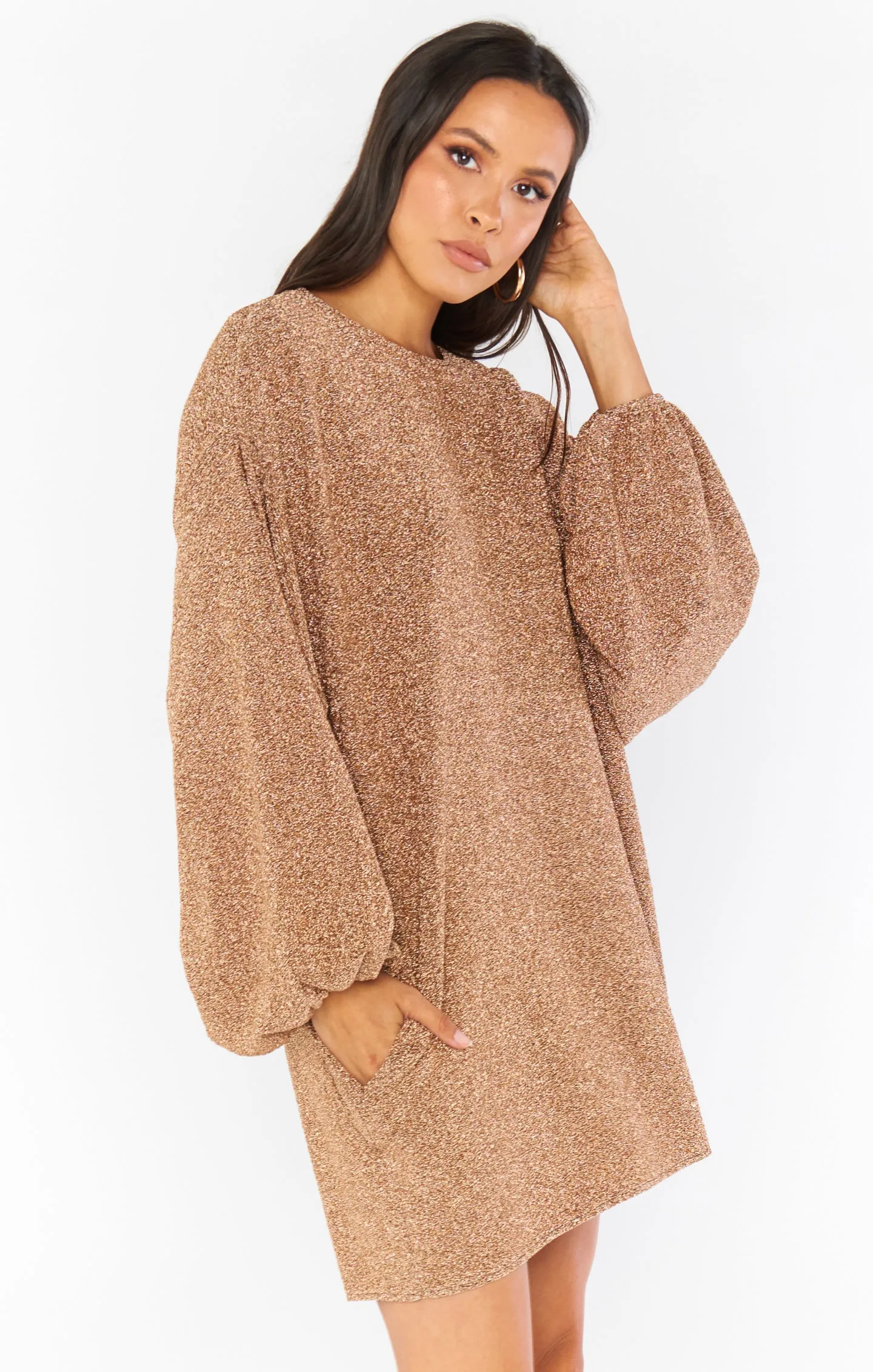 Sure Thing Mini-Kleid ~ Goldener Glitzer-Glanz
