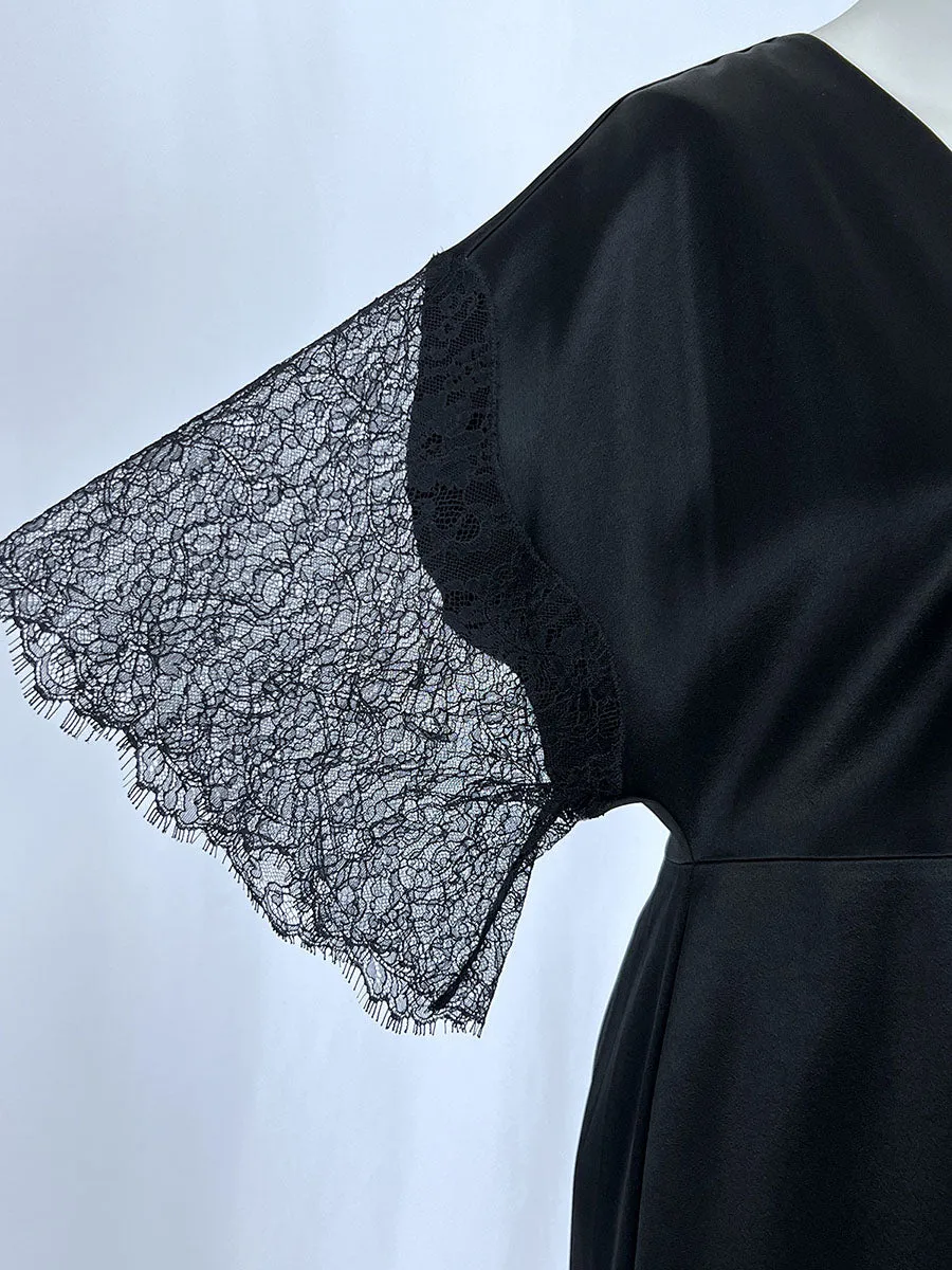 Tanya Taylor Größe 16 Schwarzes Spitzenkleid OVP