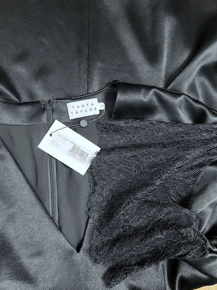 Tanya Taylor Größe 16 Schwarzes Spitzenkleid OVP