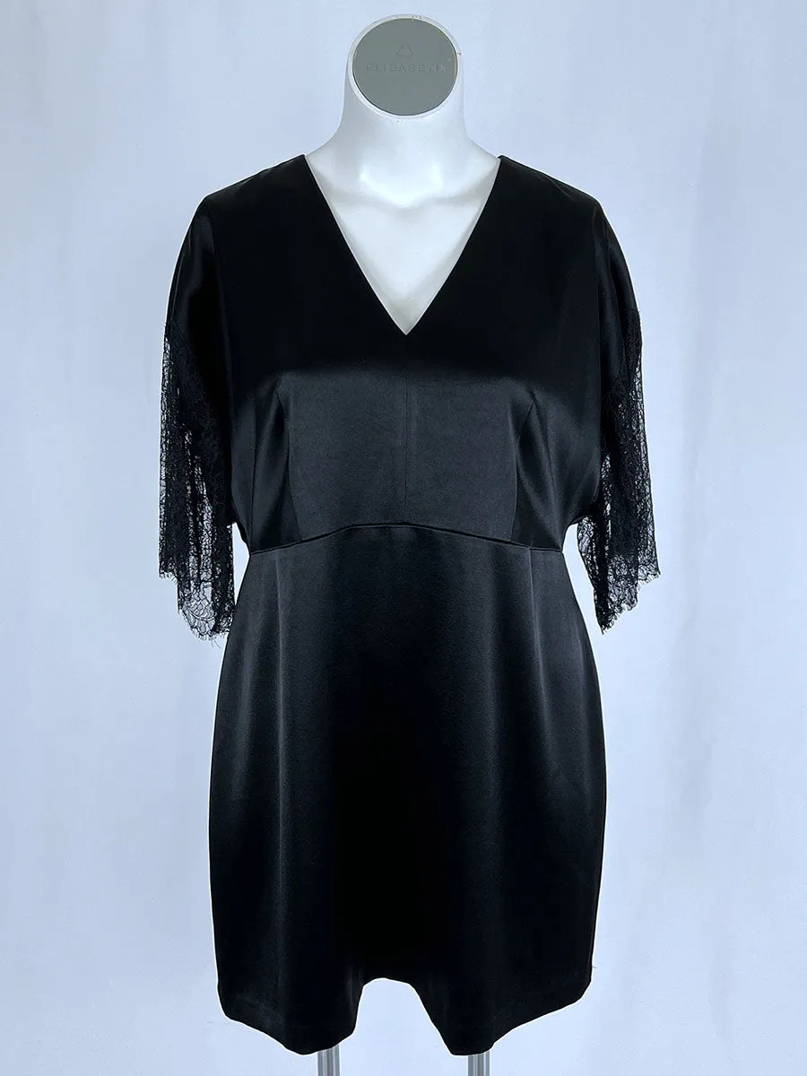 Tanya Taylor Größe 16 Schwarzes Spitzenkleid OVP