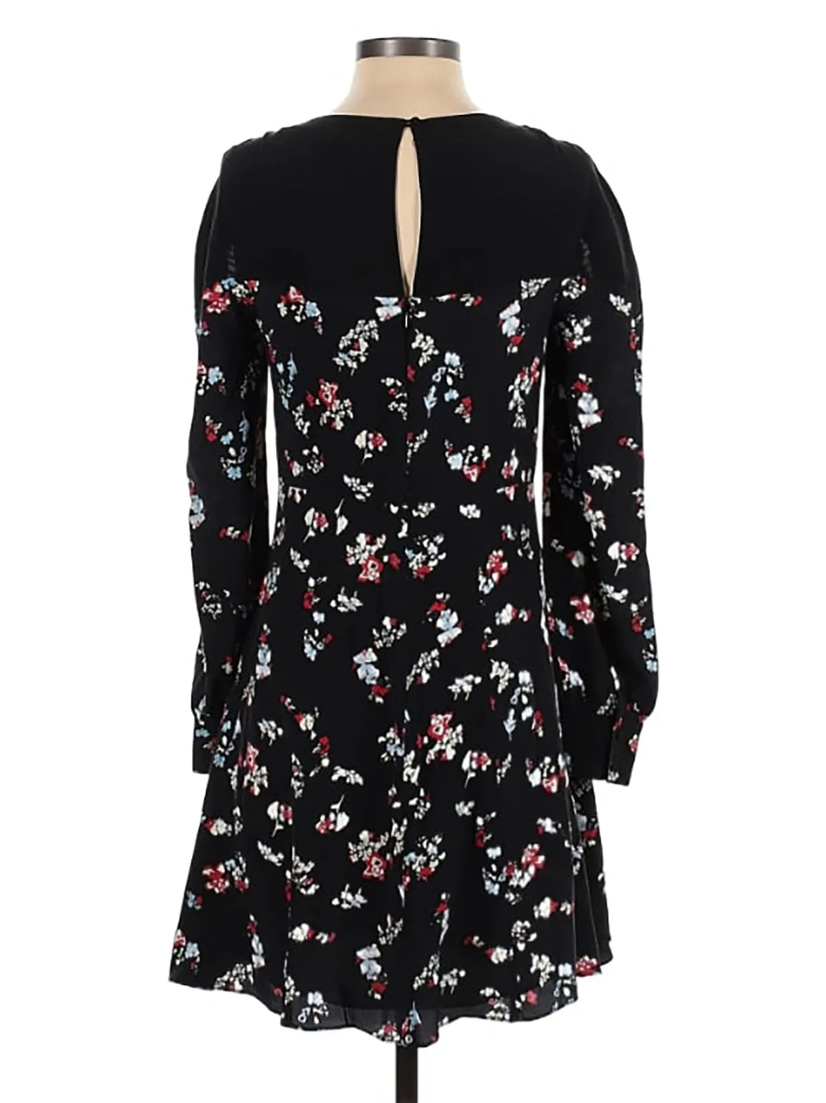 Tanya Taylor Größe 22 Schwarz & Rot Blümchen-Minikleid