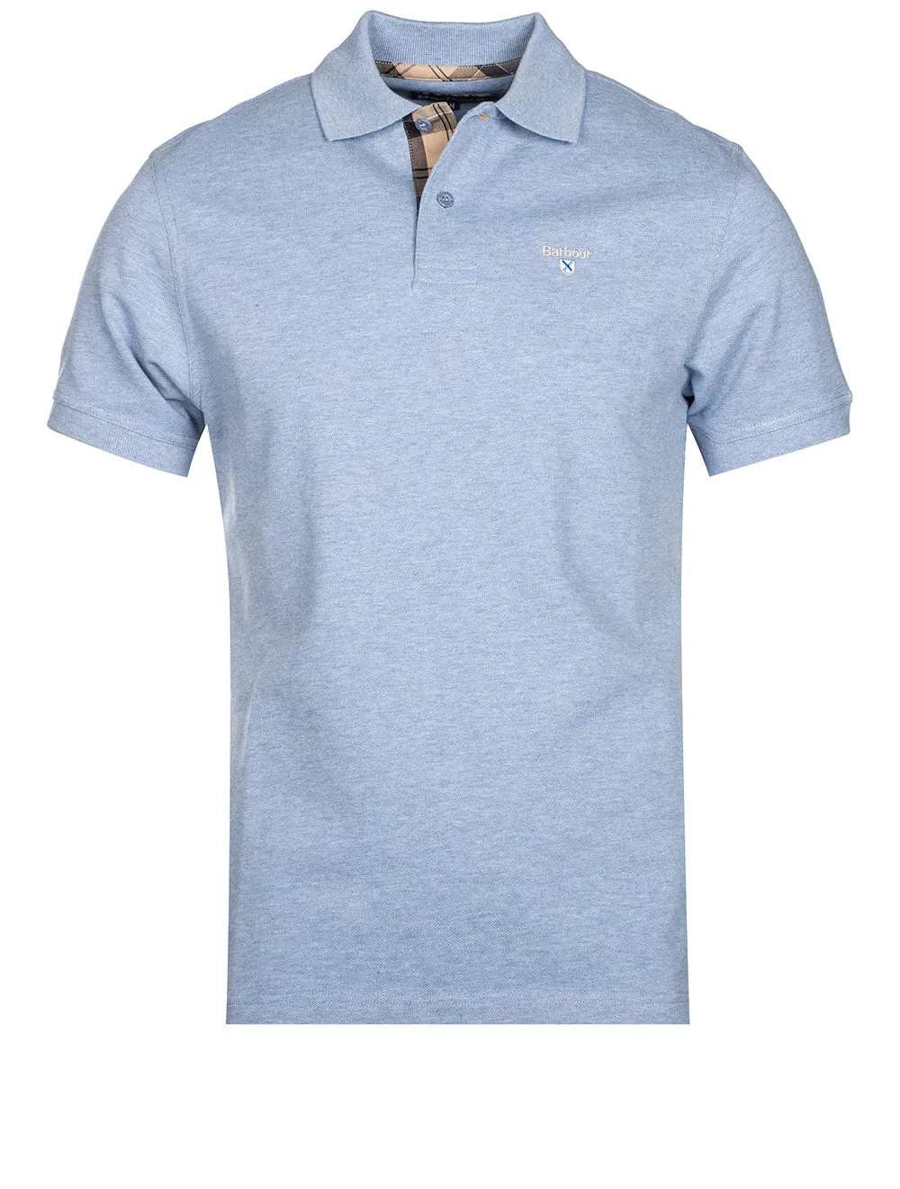 Tartan Pique Polohemd Blau