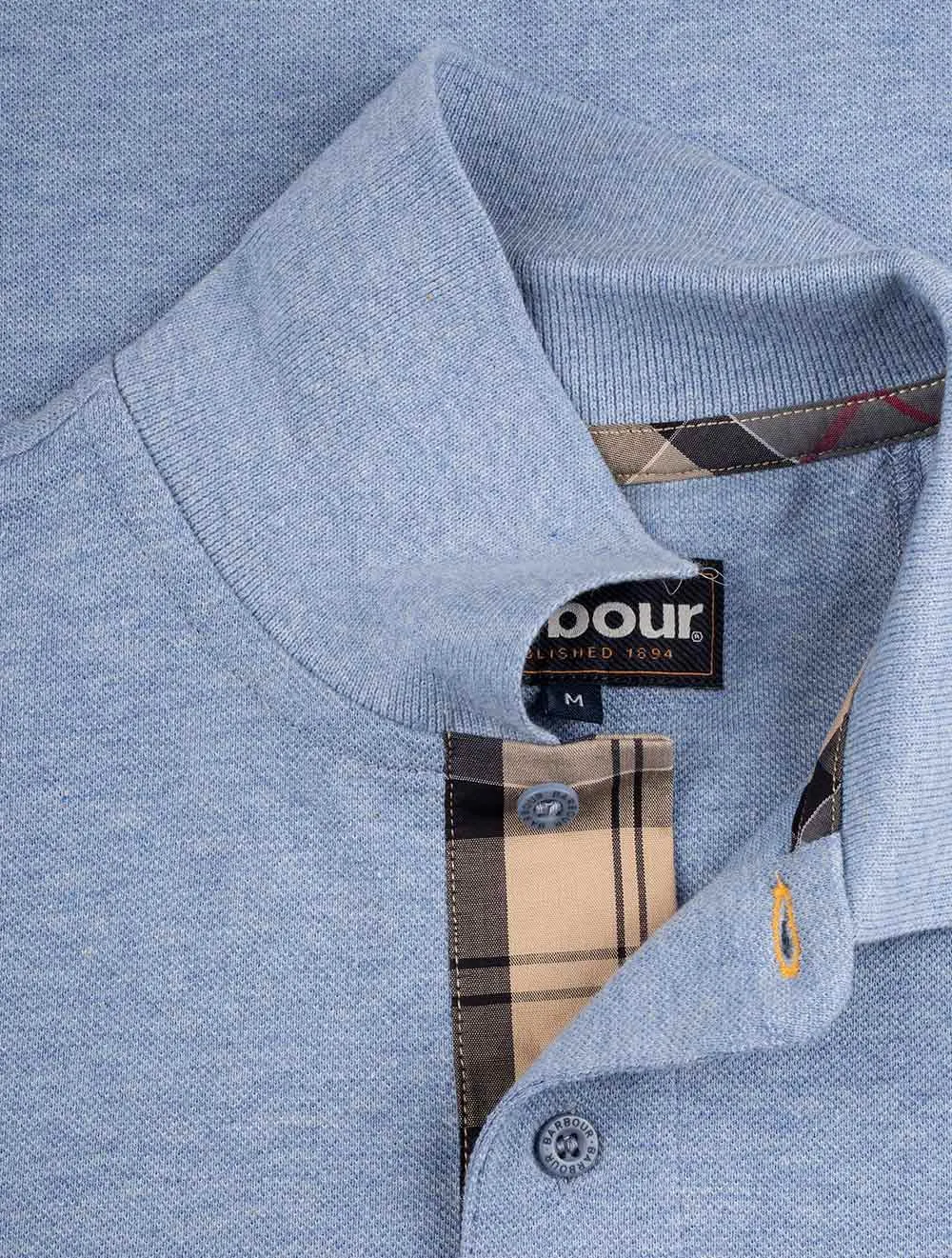 Tartan Pique Polohemd Blau