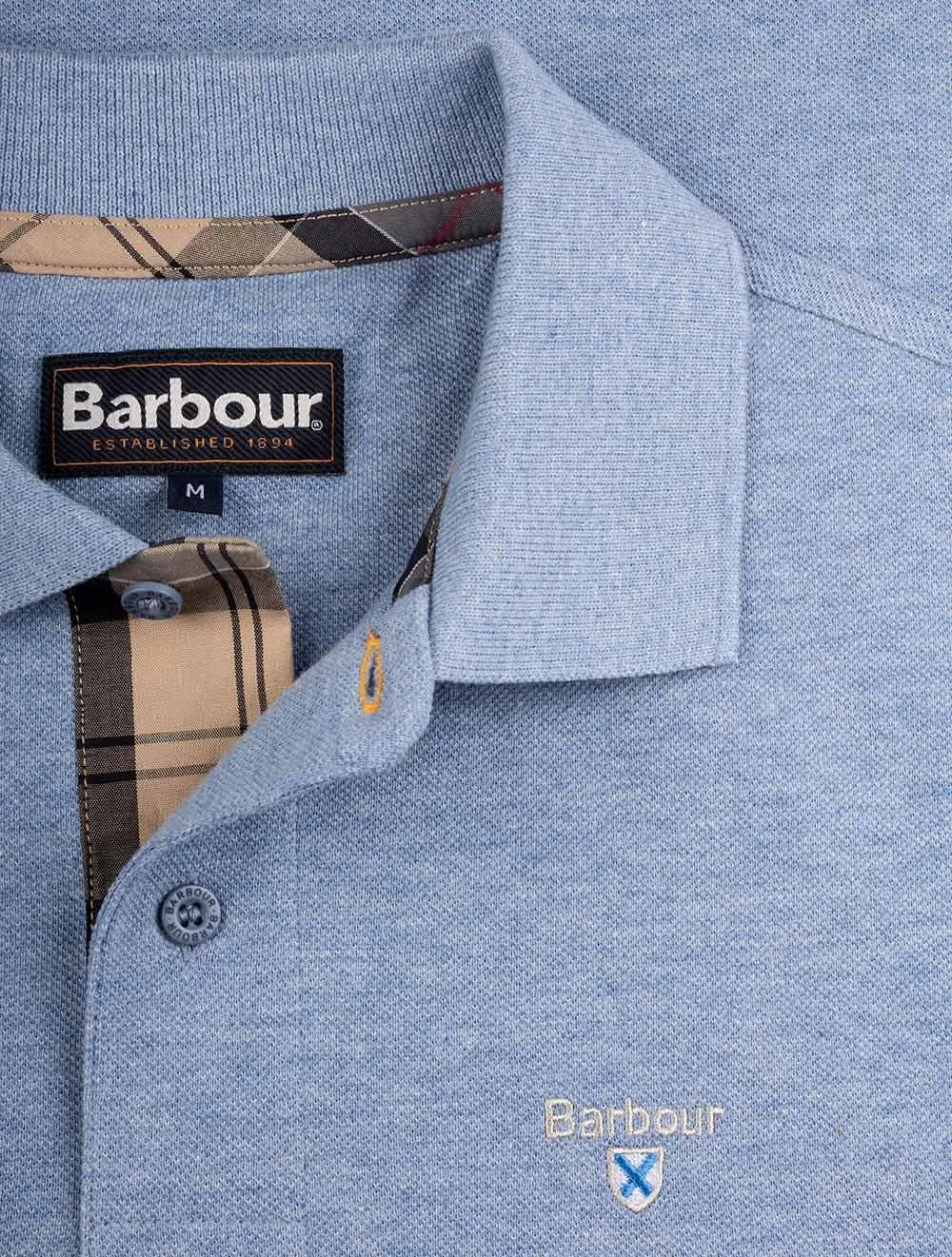 Tartan Pique Polohemd Blau
