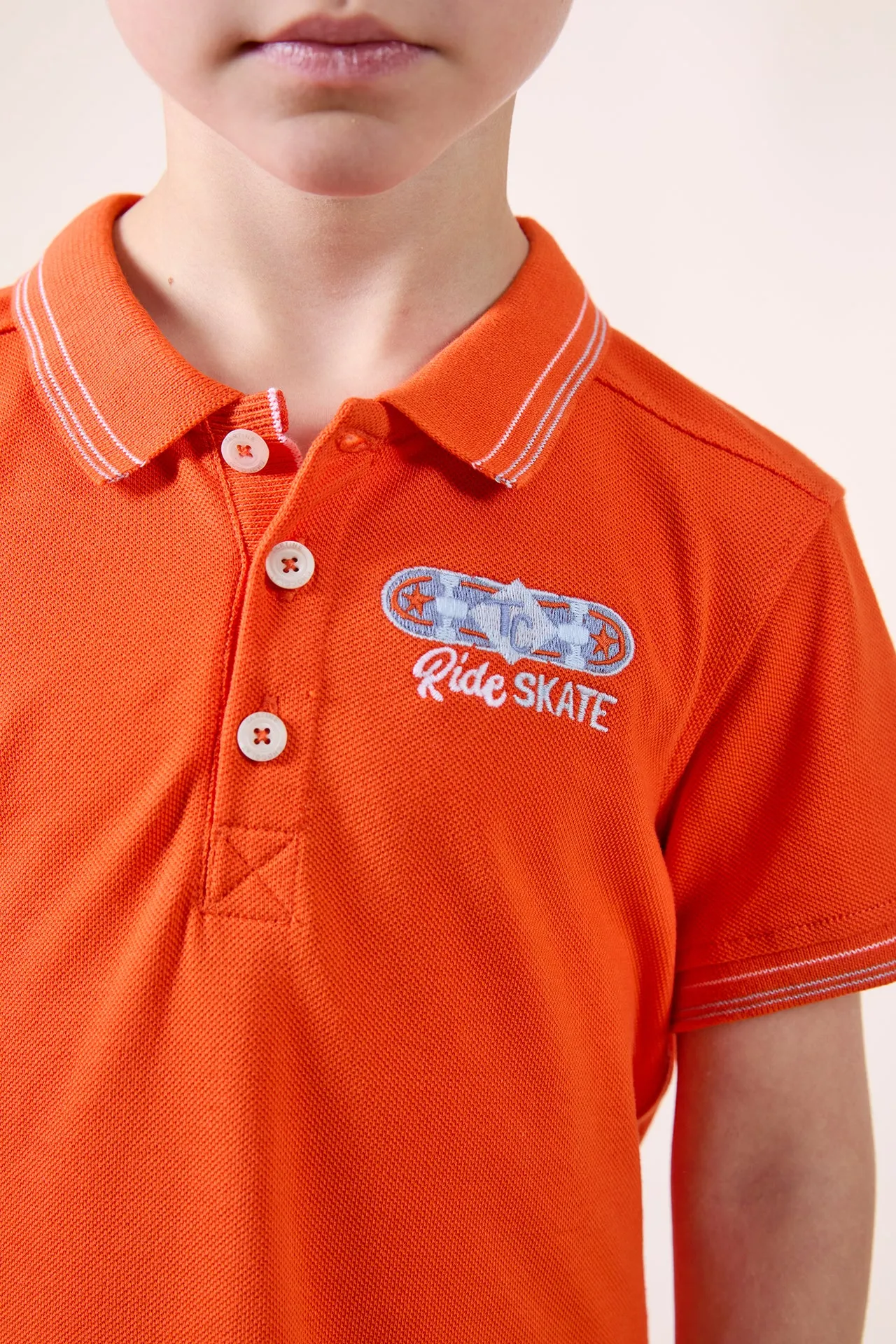 Tartine Et Chocolat Jungen Mädchen BABY CITY AVENTURE POLO4 - Würziges Orange