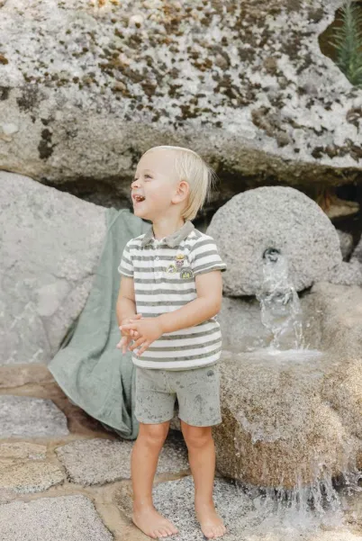 Tartine Et Chocolat Jungen Mädchen BABY EXPLORATEUR EN HERBE SHORT9 - Farn