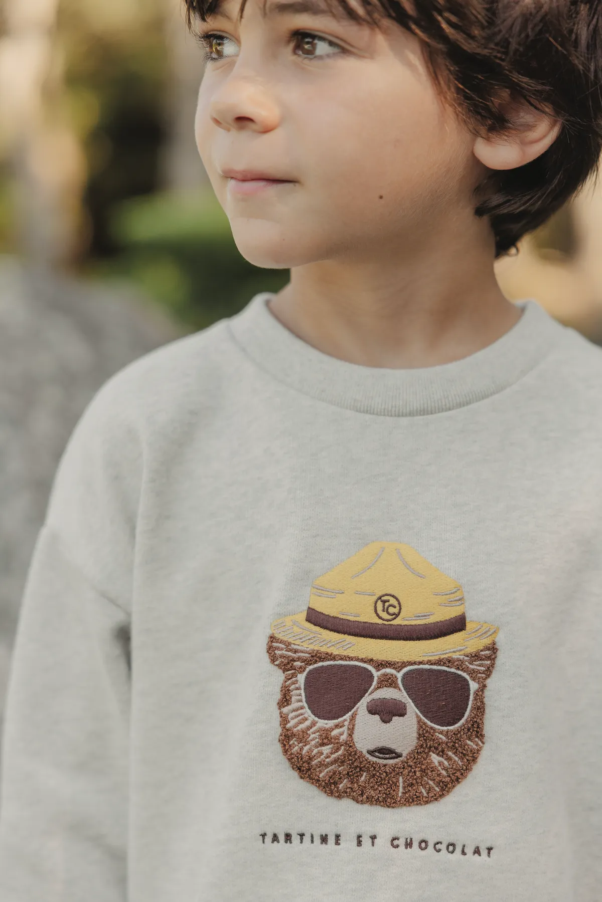 Tartine Et Chocolat Jungen Mädchen BABY EXPLORATEUR EN HERBE SWEAT 1 - Meliertes Grau
