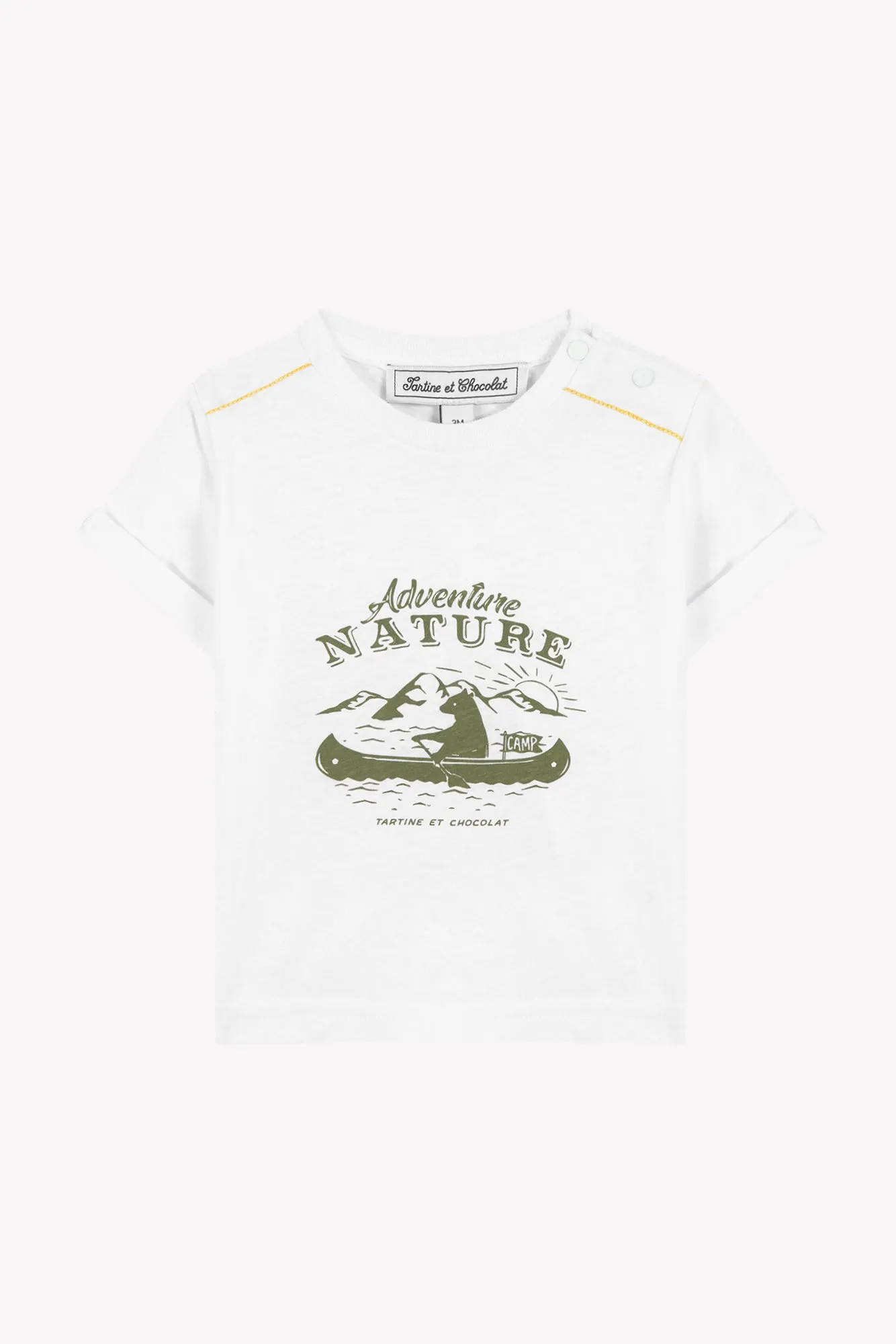 Tartine Et Chocolat Jungen Mädchen BABY EXPLORATEUR EN HERBE T-SHIRT 6 - Weiß