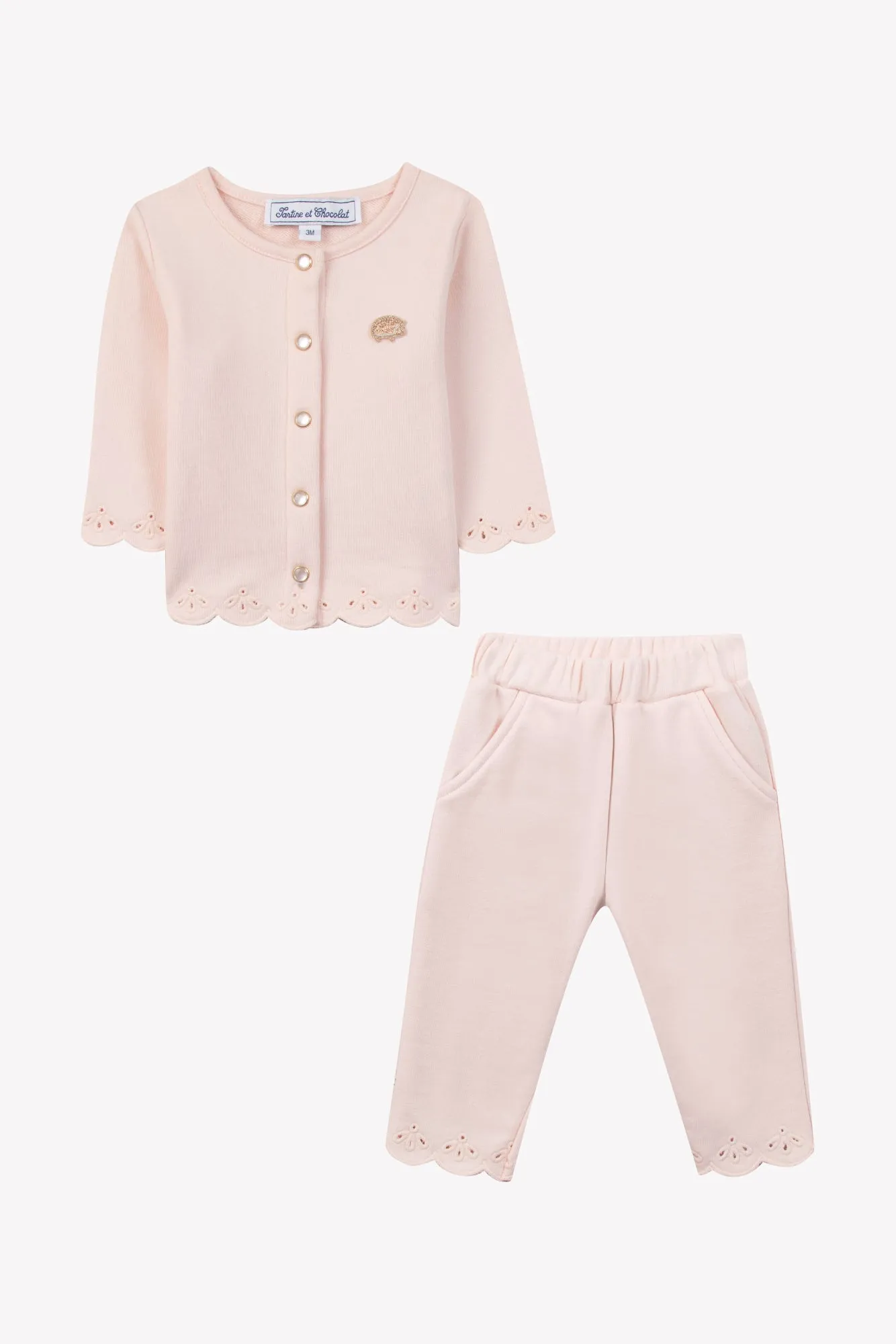 Tartine Et Chocolat Jungen Mädchen BABY JARDIN D'ETE JOGGING 1 - Blassrosa