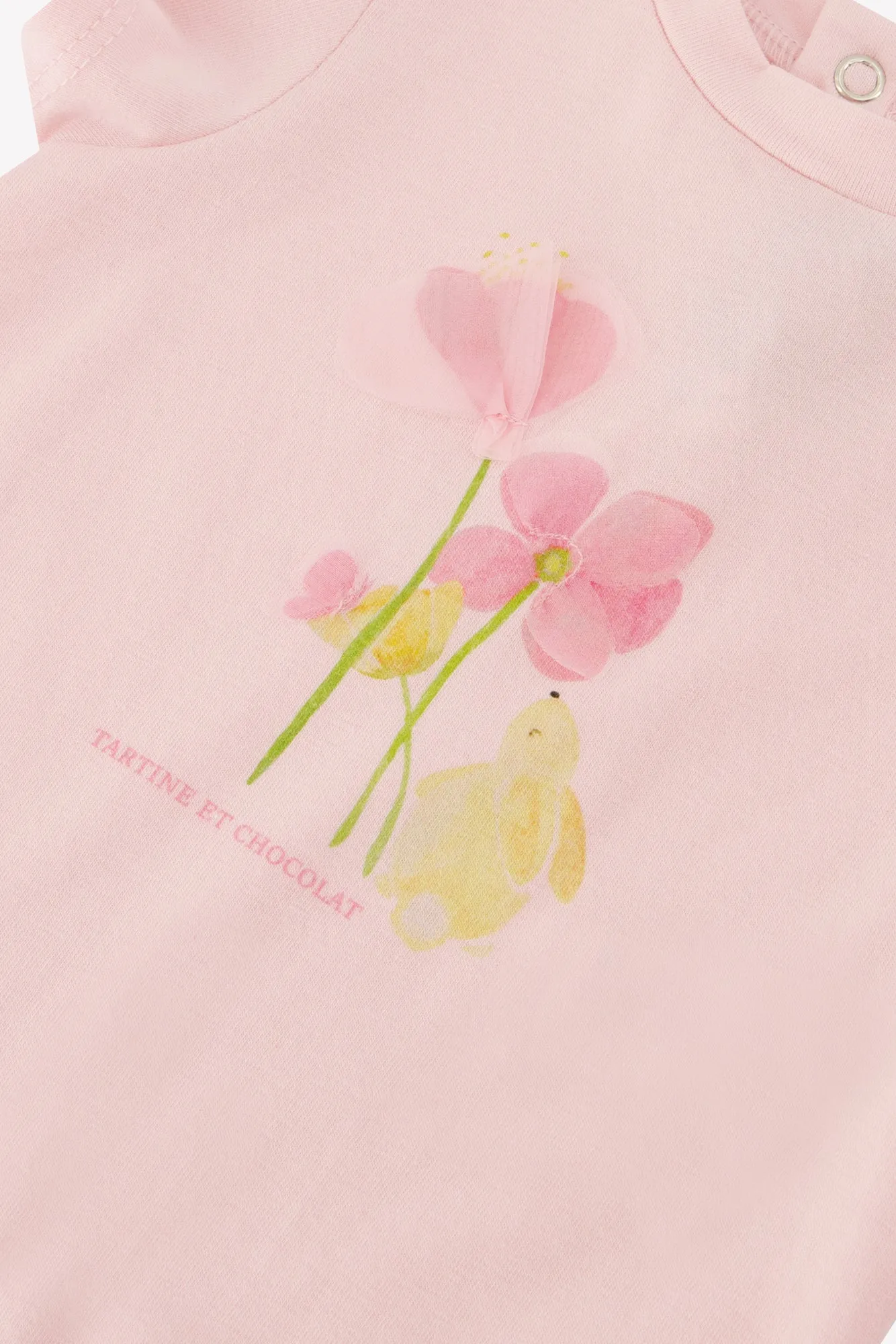 Tartine Et Chocolat Jungen Mädchen BABY JARDIN D'ETE T-SHIRT 4 - Blassrosa