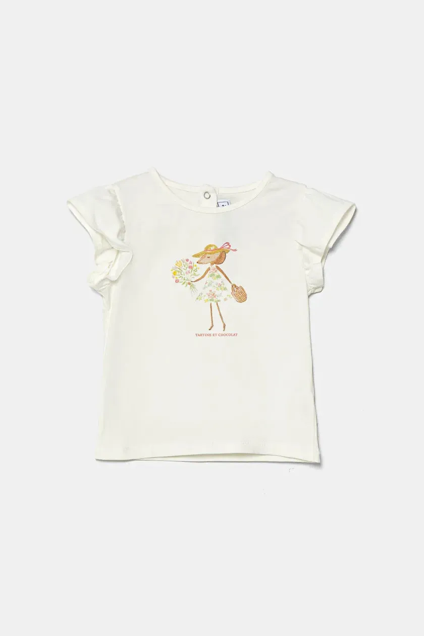 Tartine Et Chocolat Jungen Mädchen BABY JARDIN D'ETE T-SHIRT 5 - Perlmutt