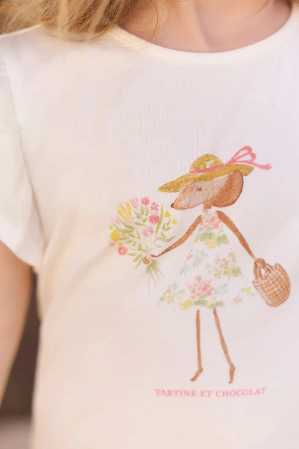 Tartine Et Chocolat Jungen Mädchen BABY JARDIN D'ETE T-SHIRT 5 - Perlmutt