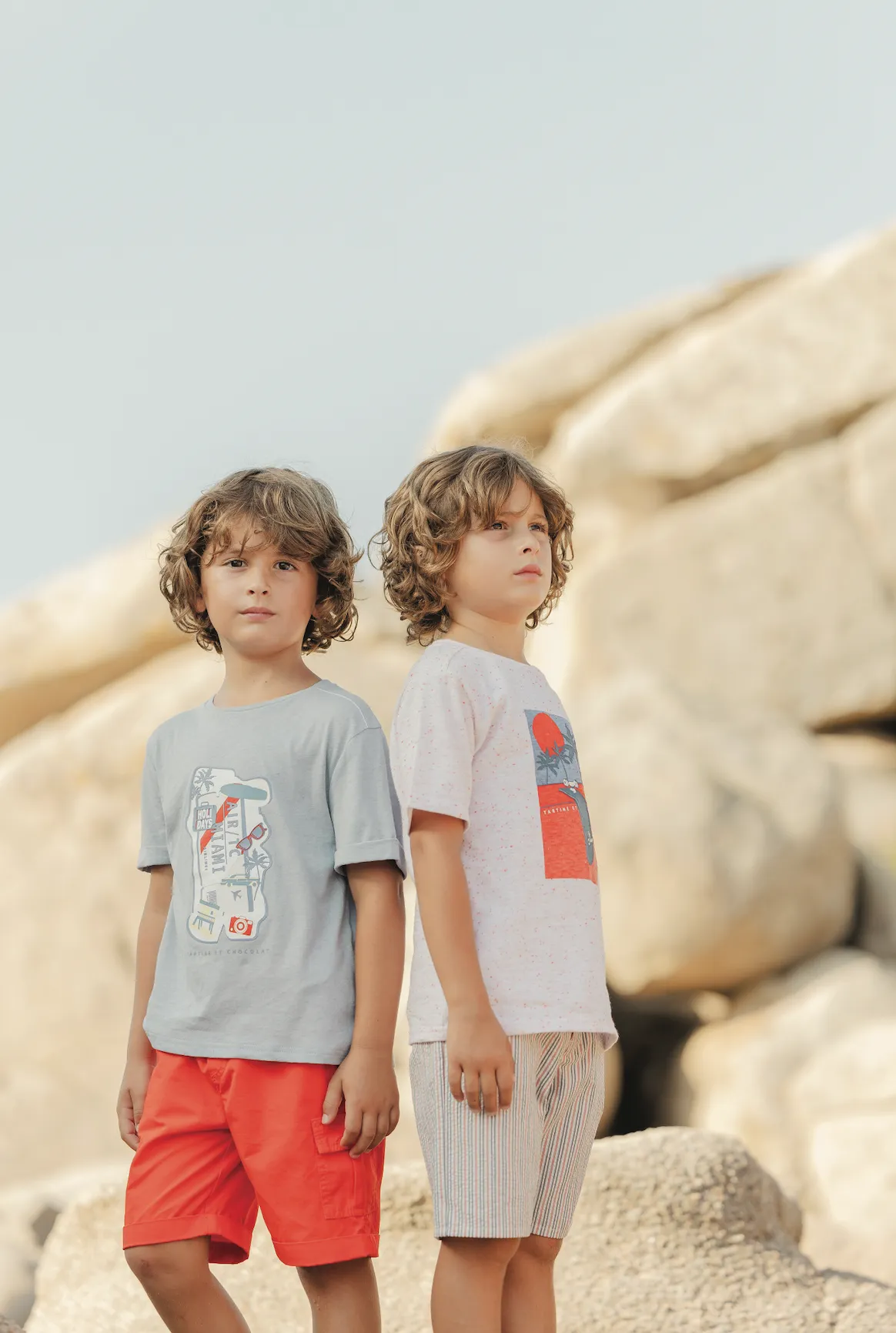 Tartine Et Chocolat Jungen Mädchen CITY AVENTURE T-SHIRT 1BIS - Würziges Orange