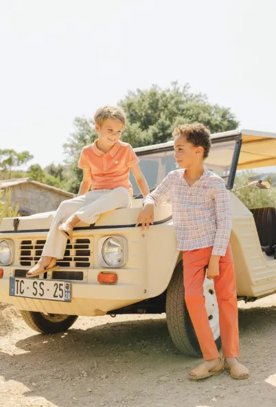 Tartine Et Chocolat Jungen Mädchen PETIT COWBOY POLO1BIS - Orange