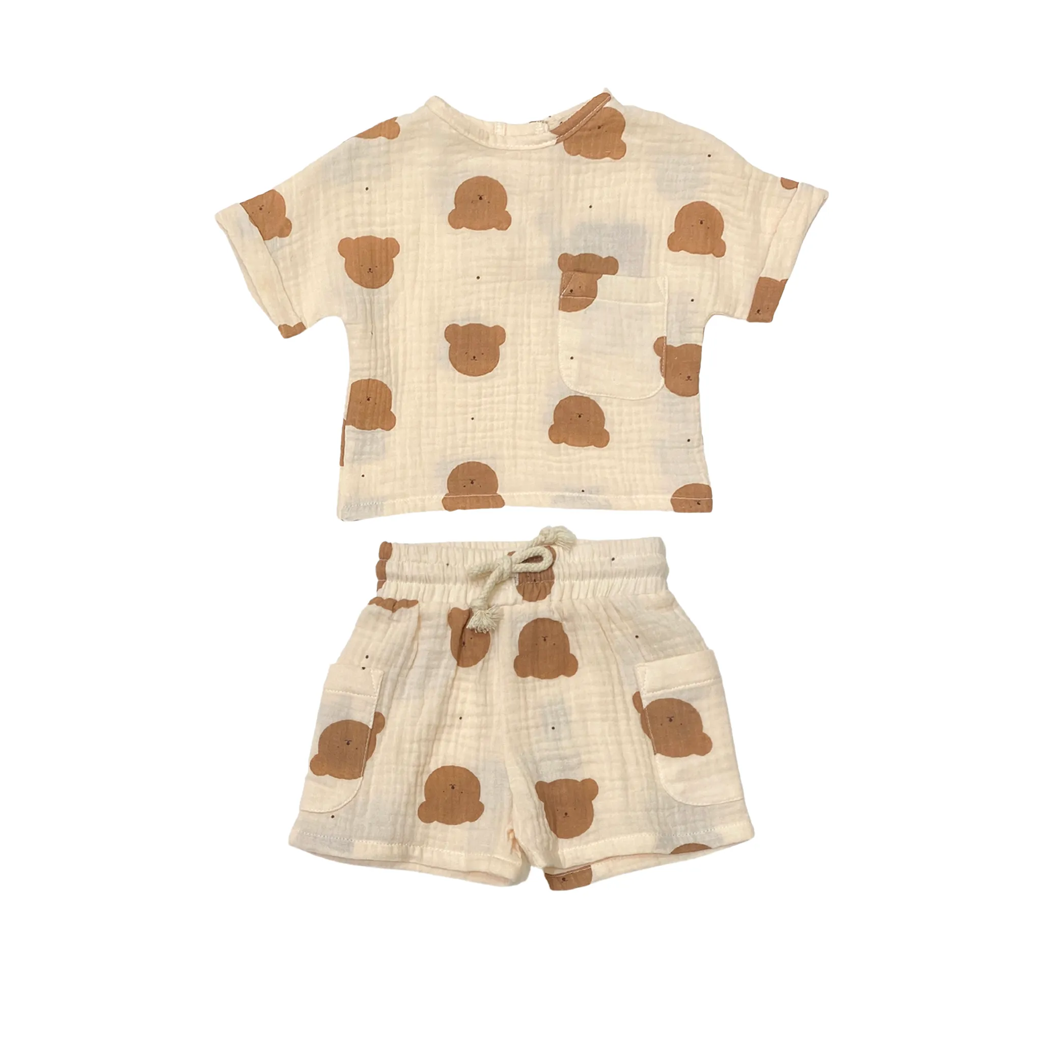 Teddy Bio-Baumwolle Muslin Kurzarmbody & T-Shirt Set