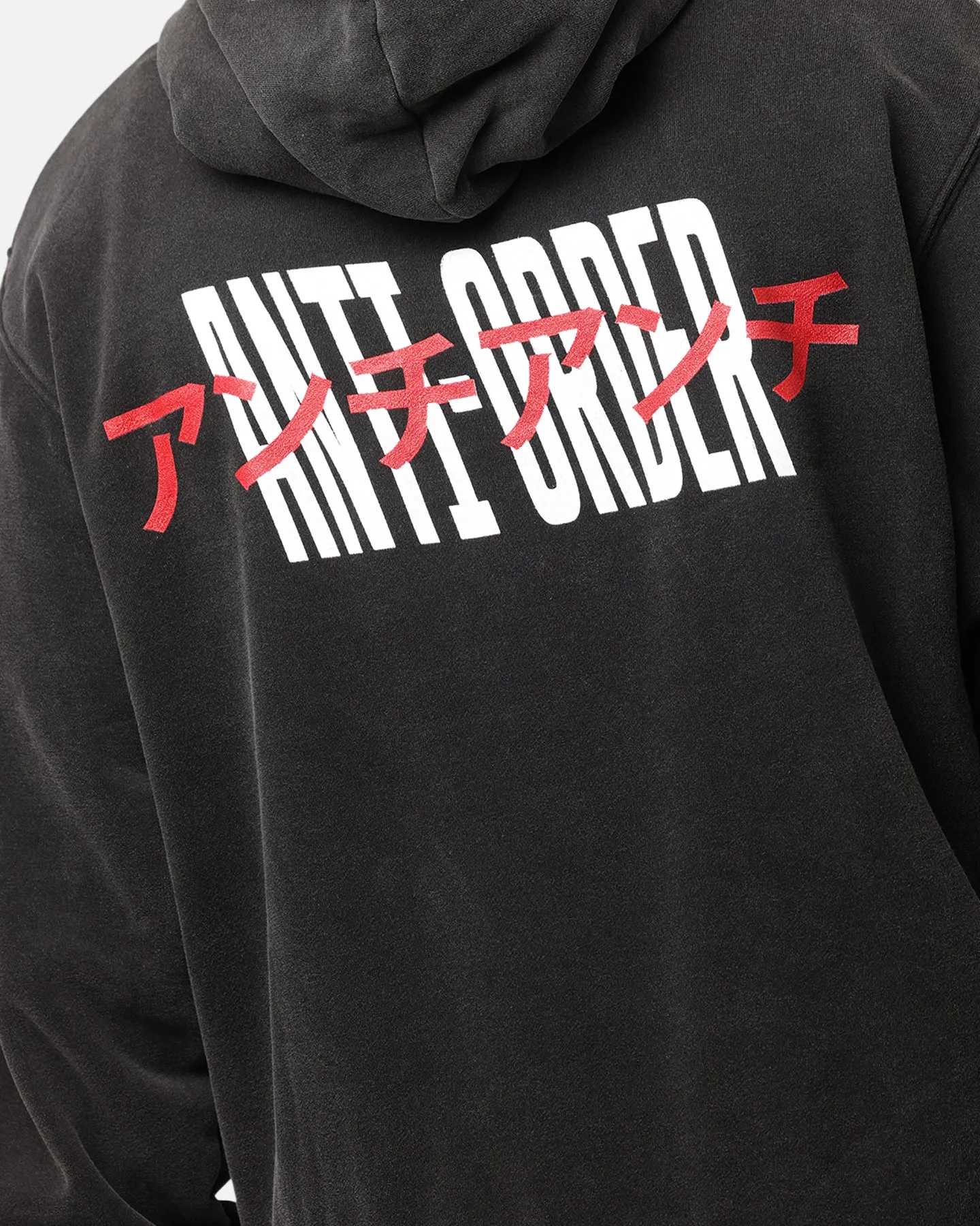 Die Anti Order Junya Boxy Hoodie Vintage Schwarz