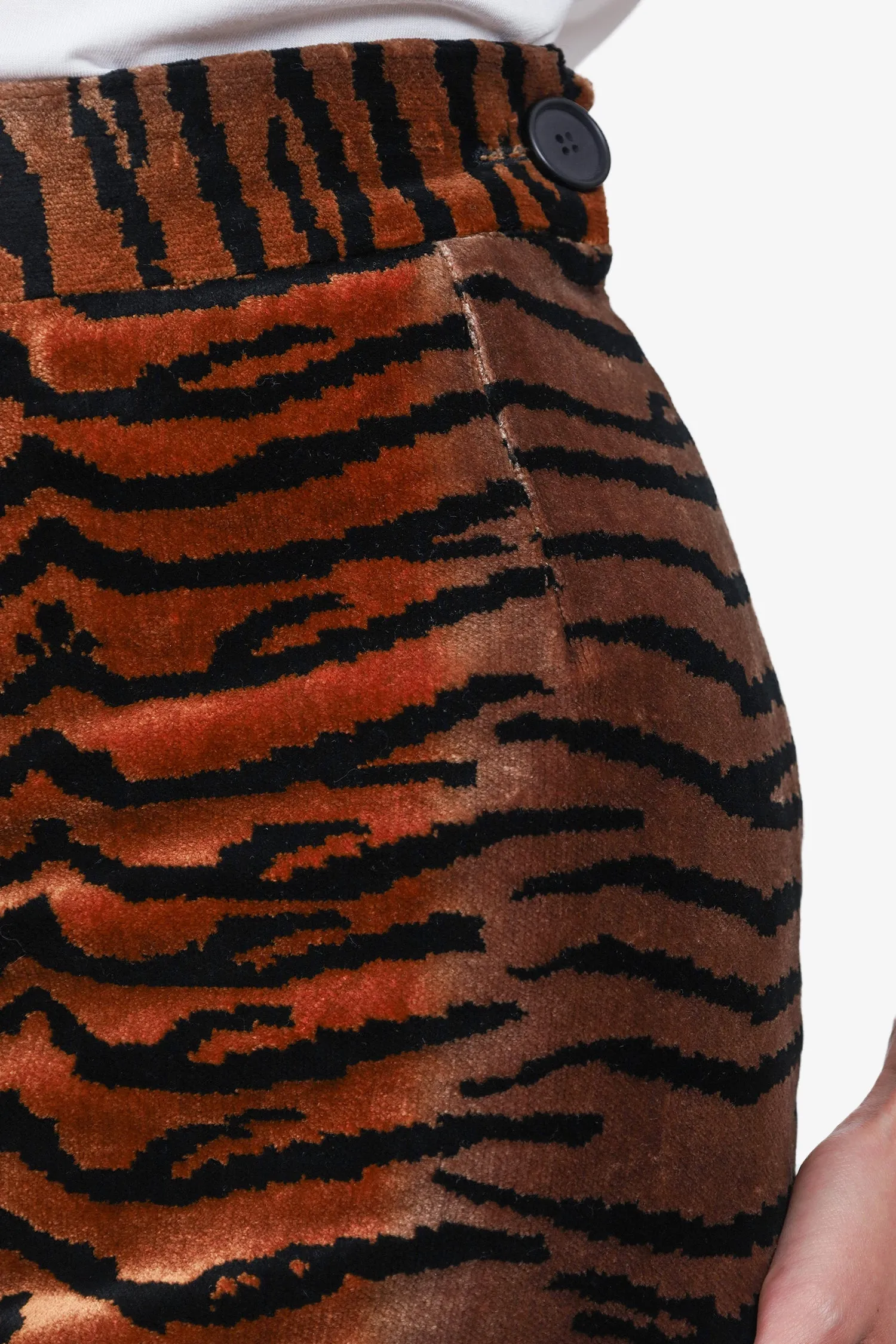Der Attico Velour Tigerstreifen Minirock Größe 38