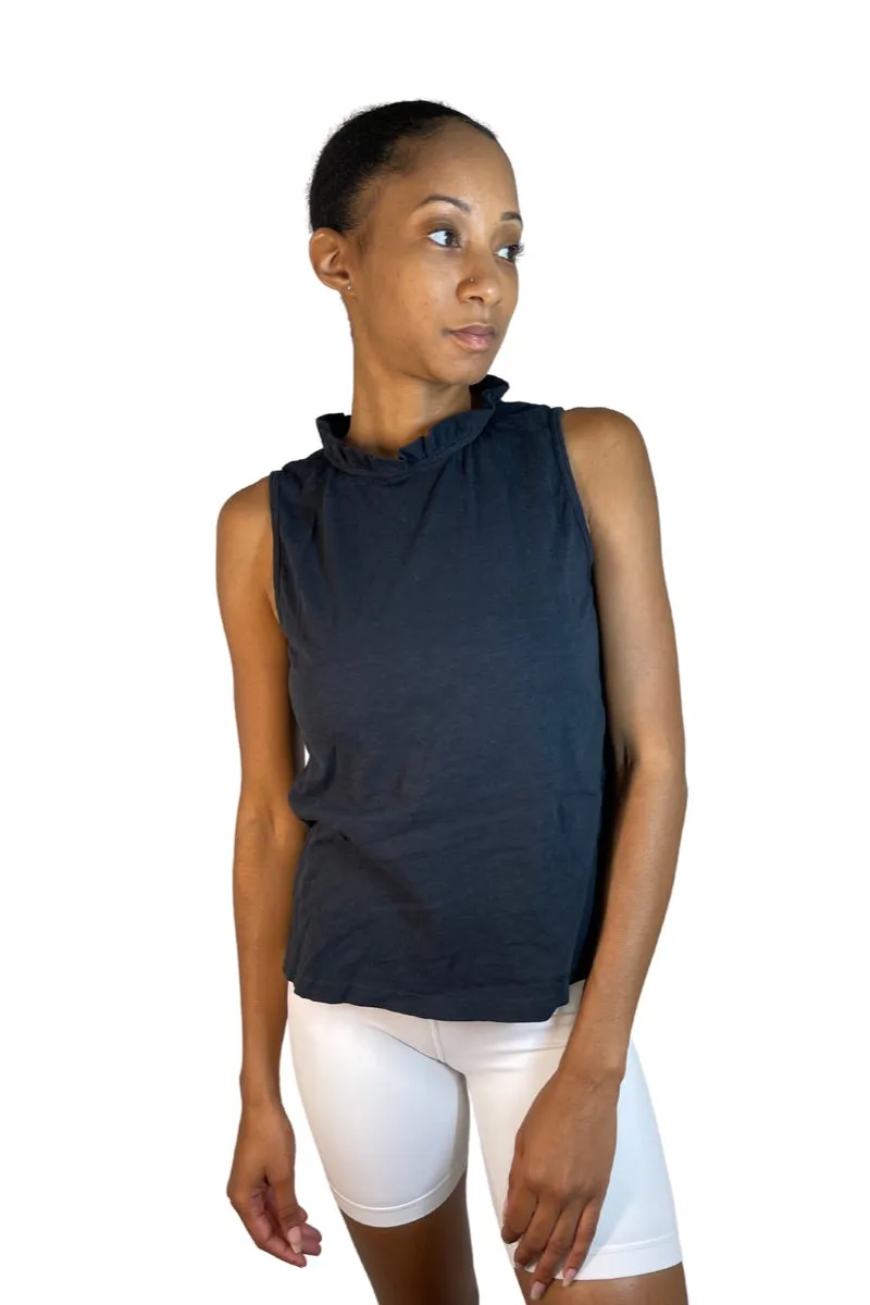 TLA Petite Hochgeschlossenes Rüschen-Ärmelloses Tanktop