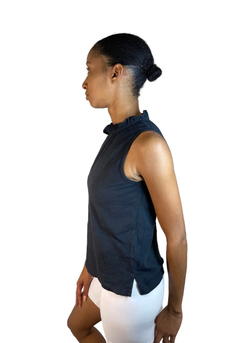 TLA Petite Hochgeschlossenes Rüschen-Ärmelloses Tanktop