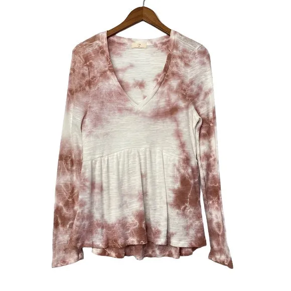 TLA Batik-Peplum-Langarmshirt