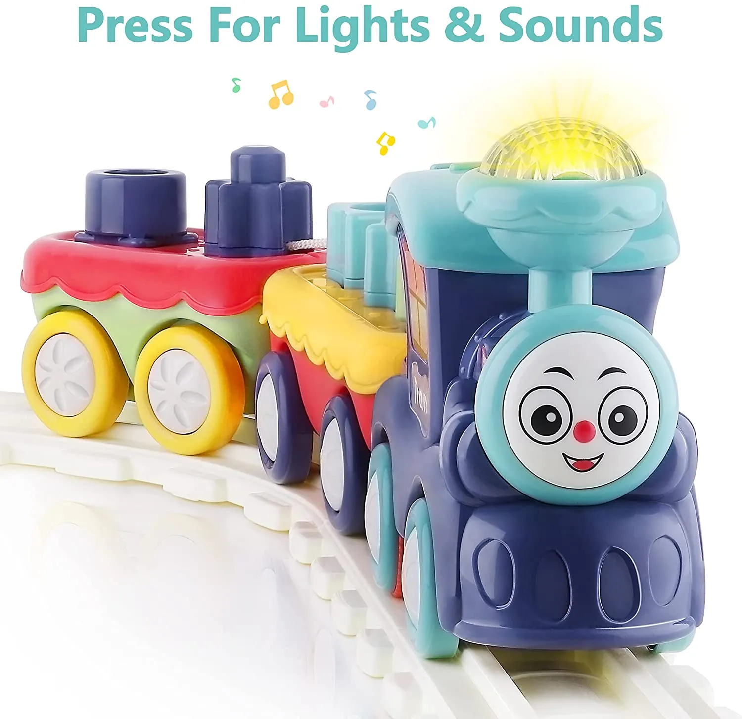 Kleinkind-Zugset-Spielzeug mit Licht & Sound für Jungen und Mädchen