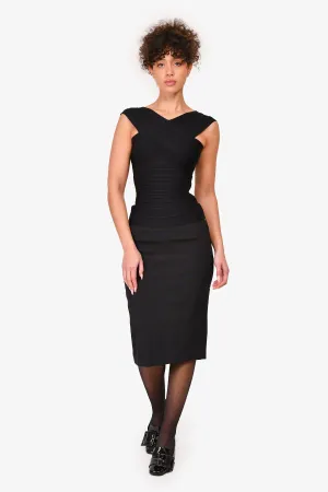 Tom Ford Black Nylon Knee Length Skirt Est. Size M