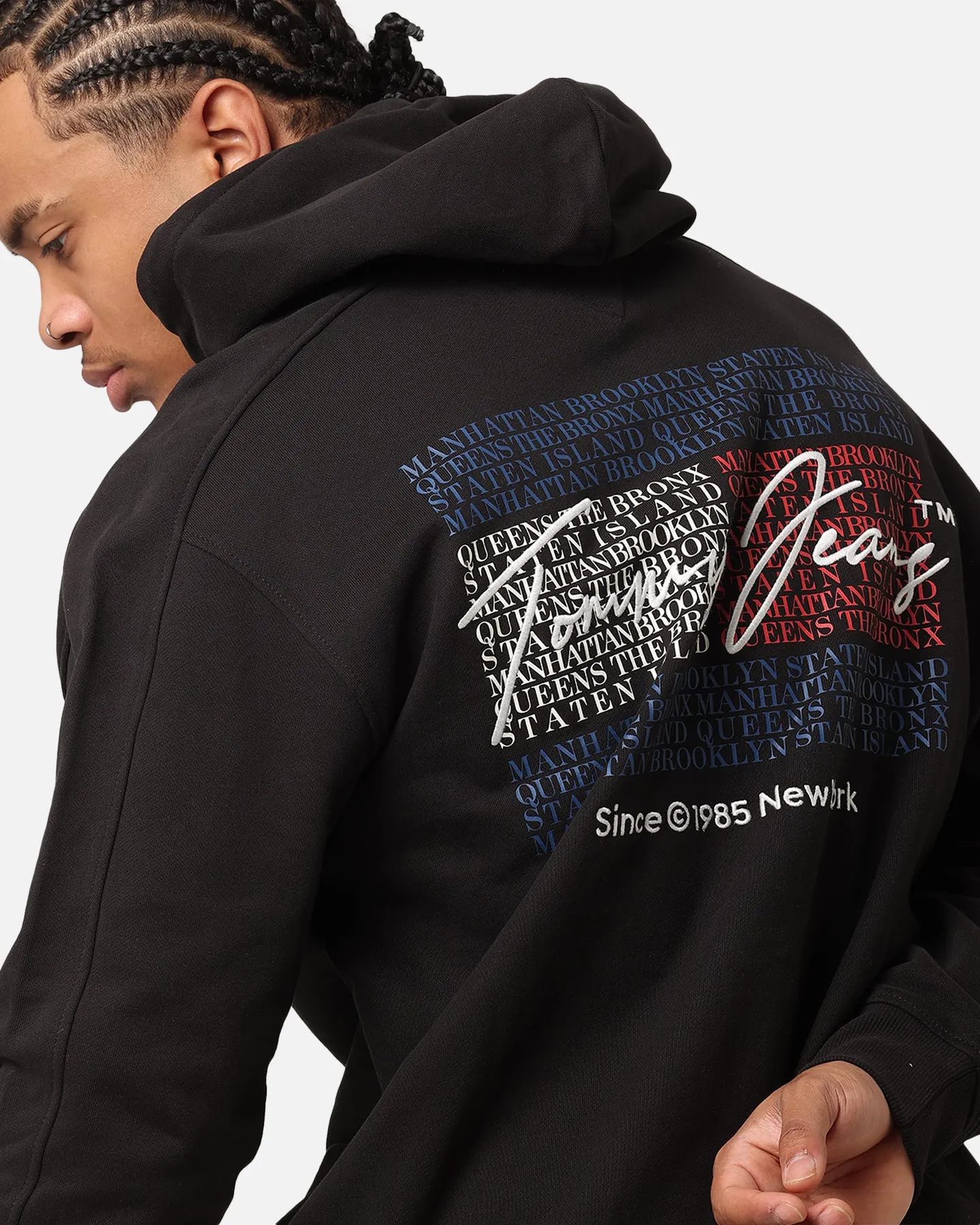 Tommy Jeans TJM Relax Washed DNA Kapuzenpullover Schwarz