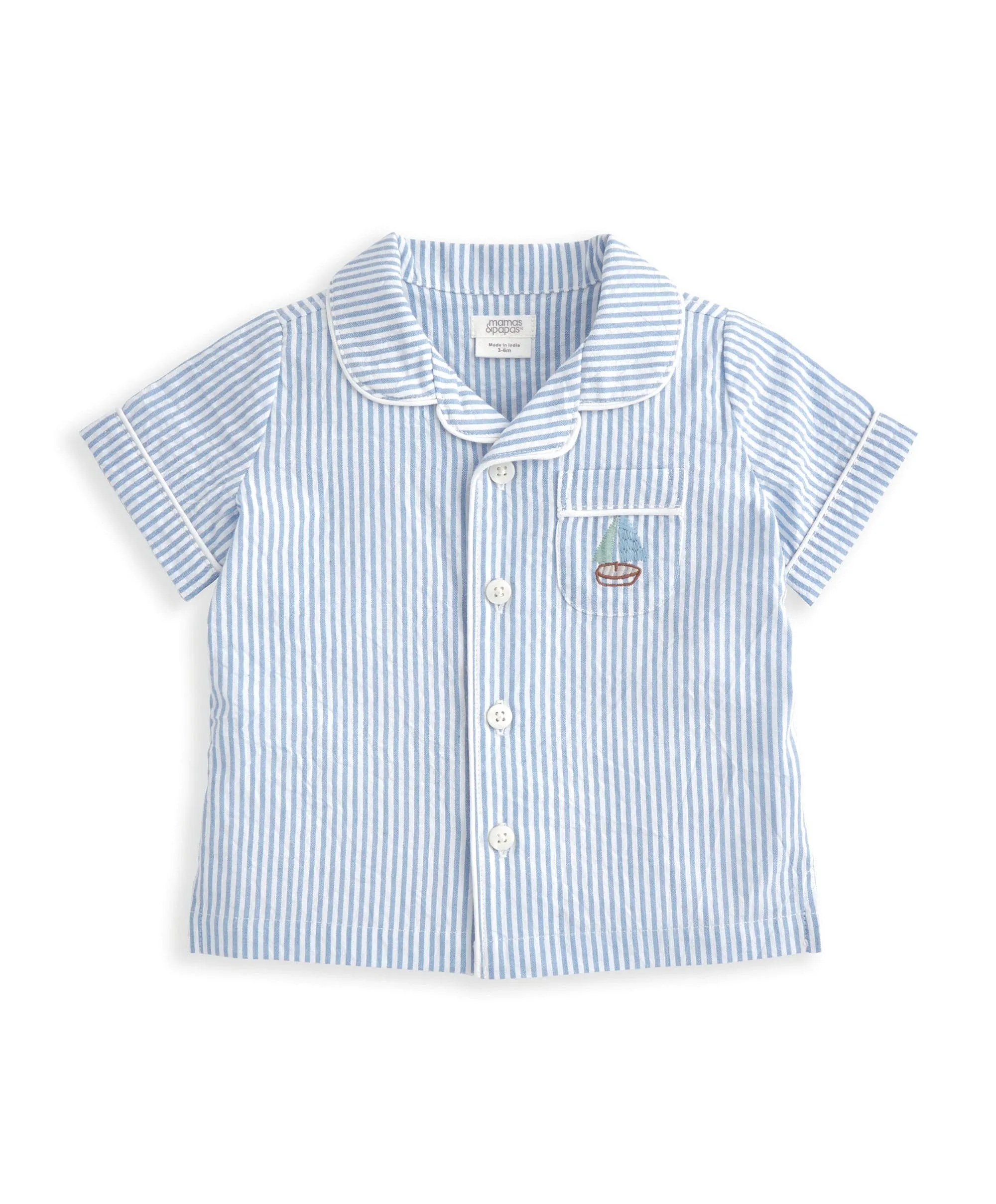 Oberteil & Shorts Set (2-teilig) - Blaue Streifen