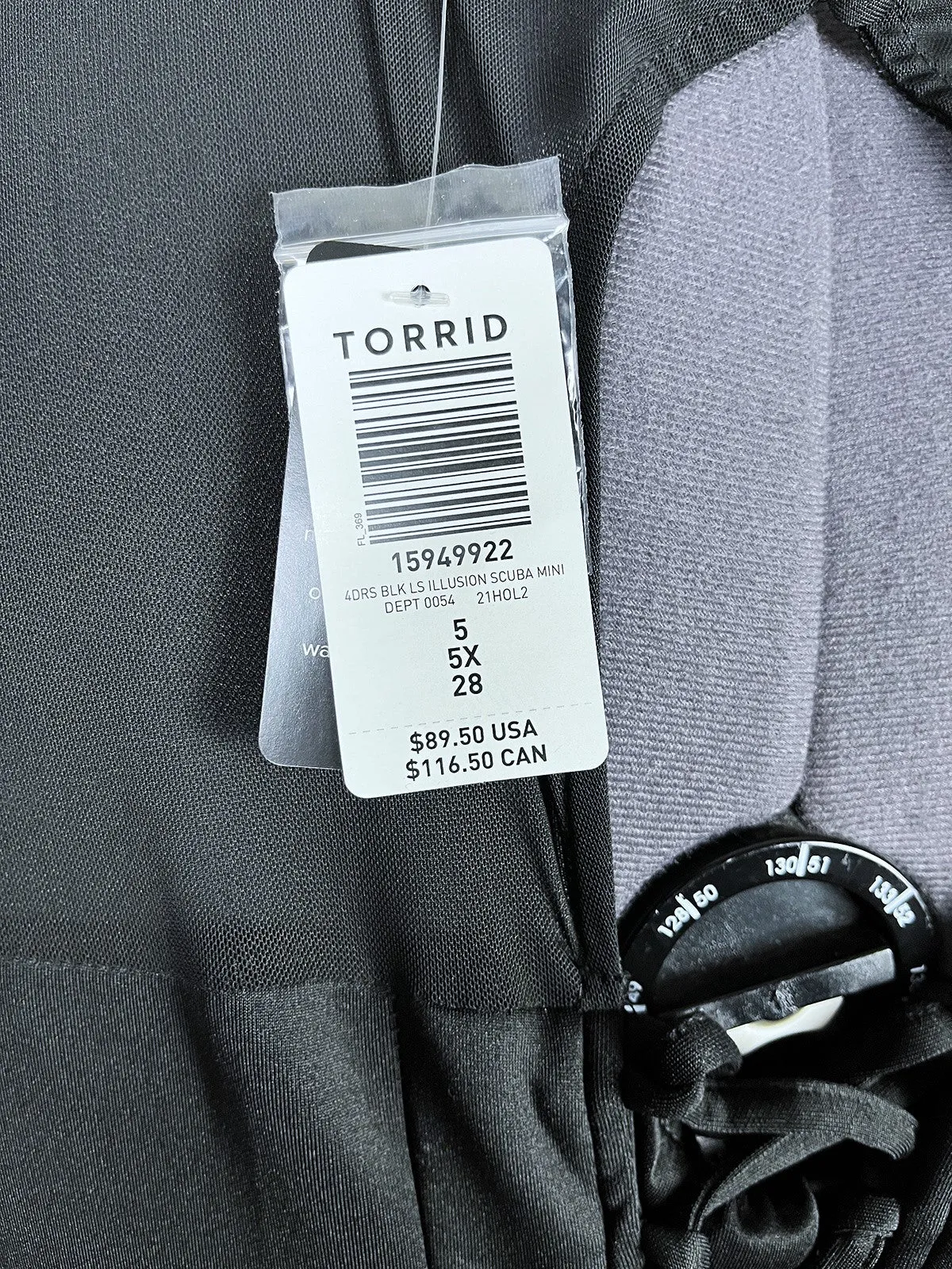 Torrid Größe 5X (28) Schwarzes Retro-Kleid NWT