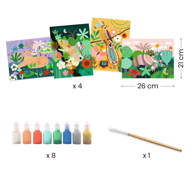 Tropischer Wald 3D-Malset