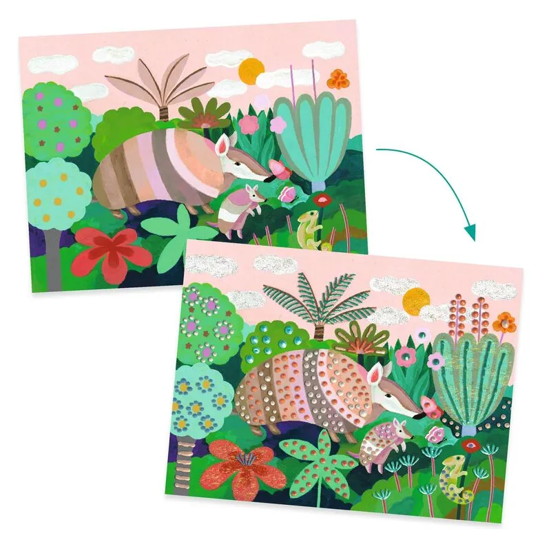 Tropischer Wald 3D-Malset